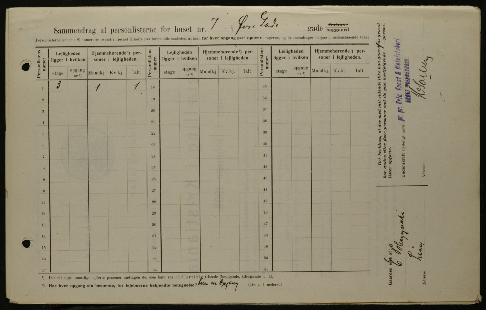 OBA, Municipal Census 1908 for Kristiania, 1908, p. 116570