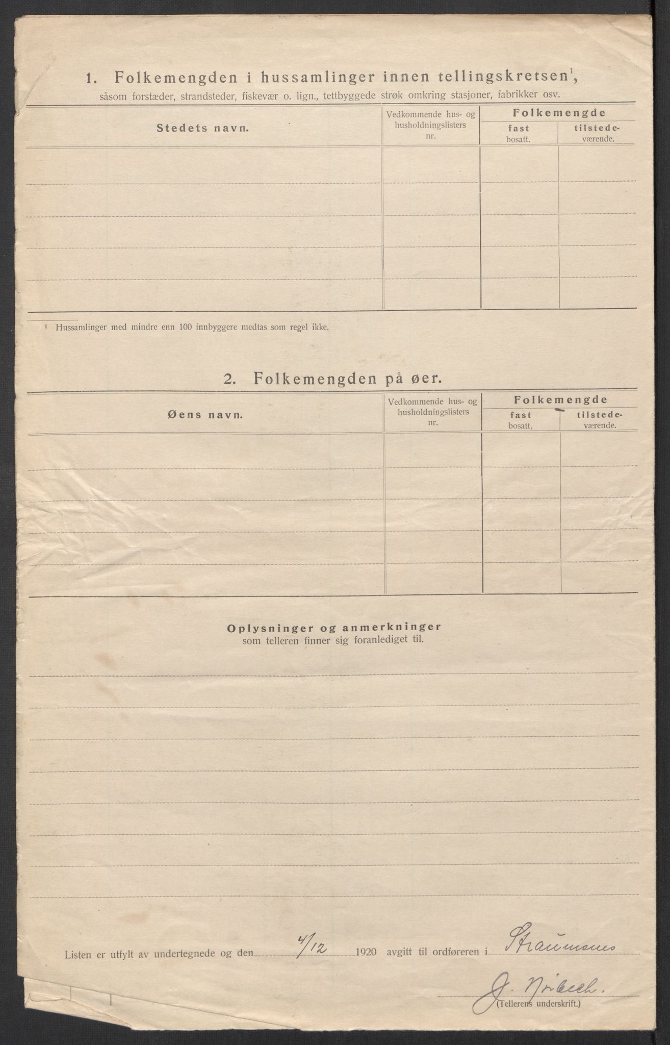 SAT, 1920 census for Straumsnes, 1920, p. 27