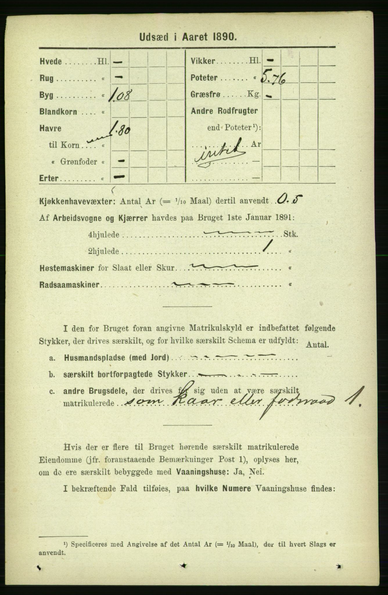 RA, 1891 census for 1727 Beitstad, 1891, p. 6710