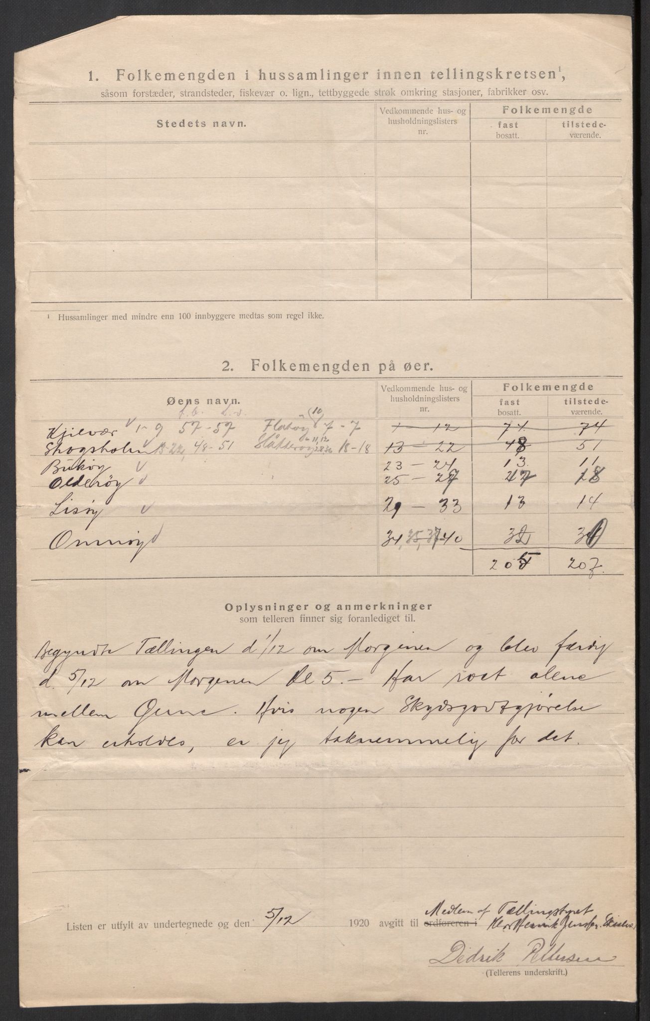 SAT, 1920 census for Tjøtta, 1920, p. 49