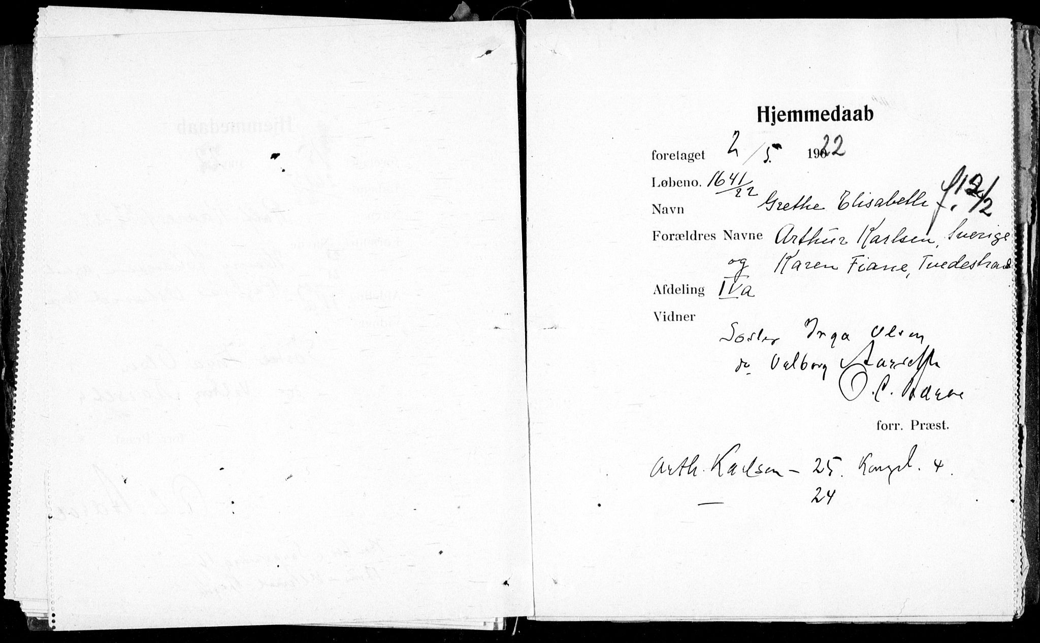 Ullevål sykehus prestekontor Kirkebøker, AV/SAO-A-10542a/K/Ka/L0002: Baptism register no. 2, 1907-1924