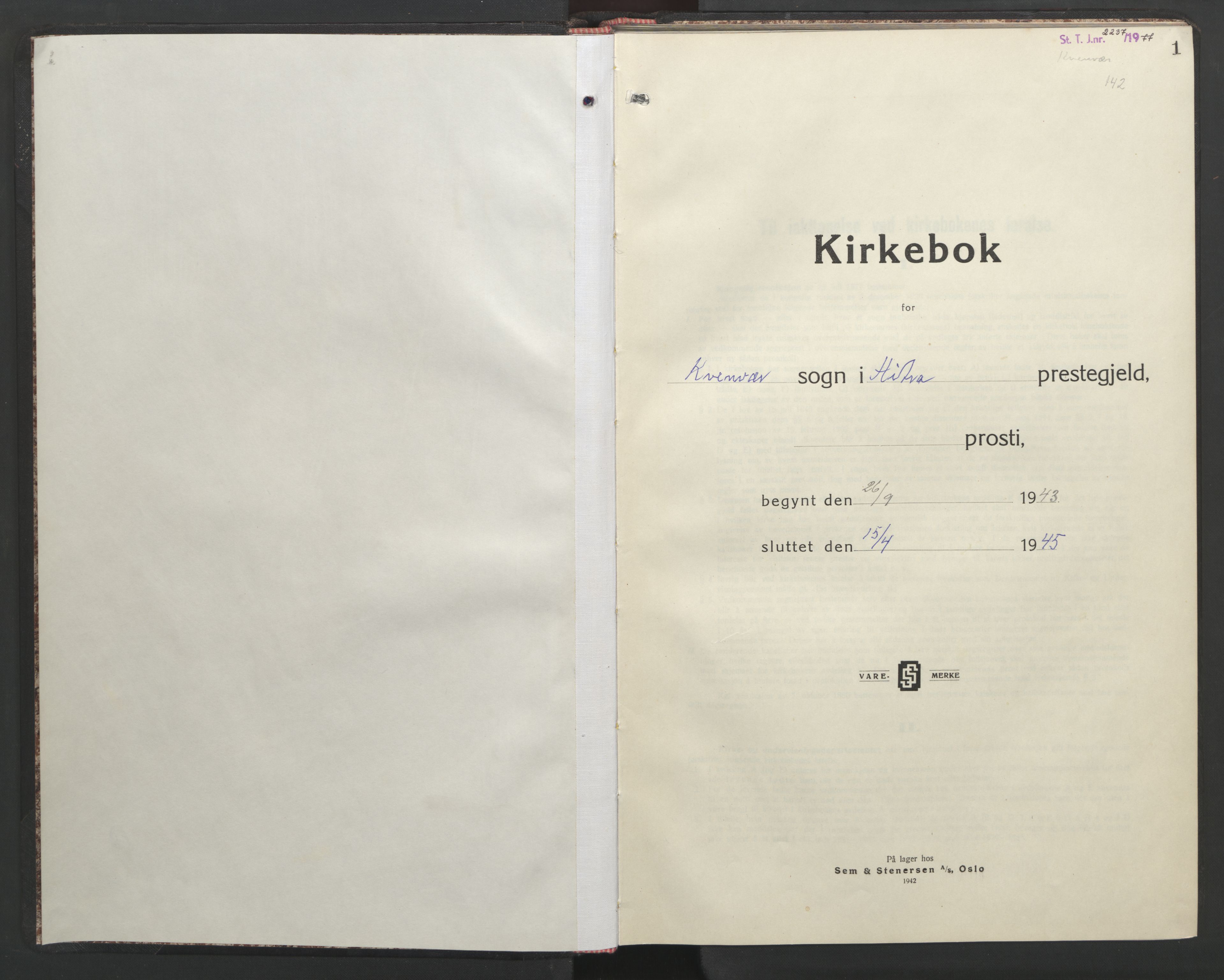 Ministerialprotokoller, klokkerbøker og fødselsregistre - Sør-Trøndelag, SAT/A-1456/635/L0556: Parish register (copy) no. 635C04, 1943-1945