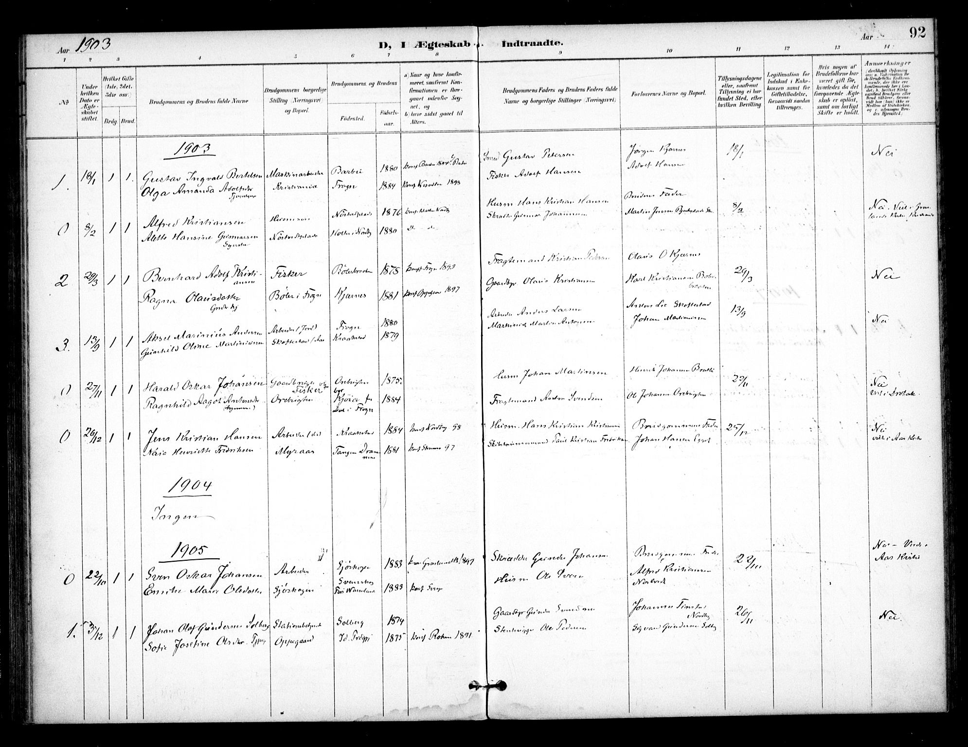 Ås prestekontor Kirkebøker, AV/SAO-A-10894/F/Fb/L0002: Parish register (official) no. II 2, 1895-1916, p. 92