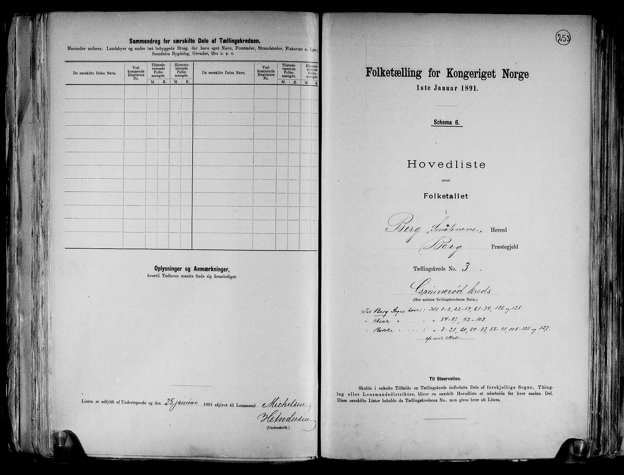RA, 1891 census for 0116 Berg, 1891, p. 13