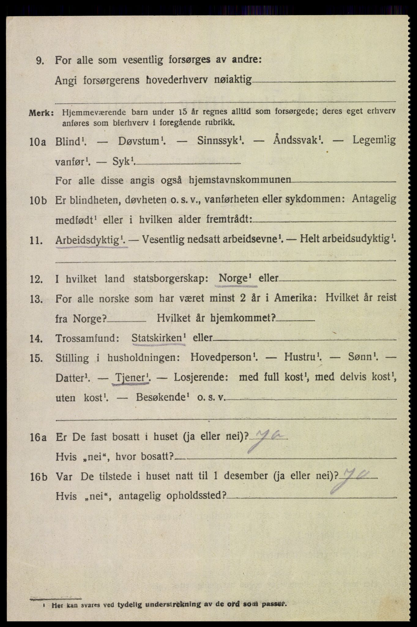 SAK, 1920 census for Fjære, 1920, p. 7432