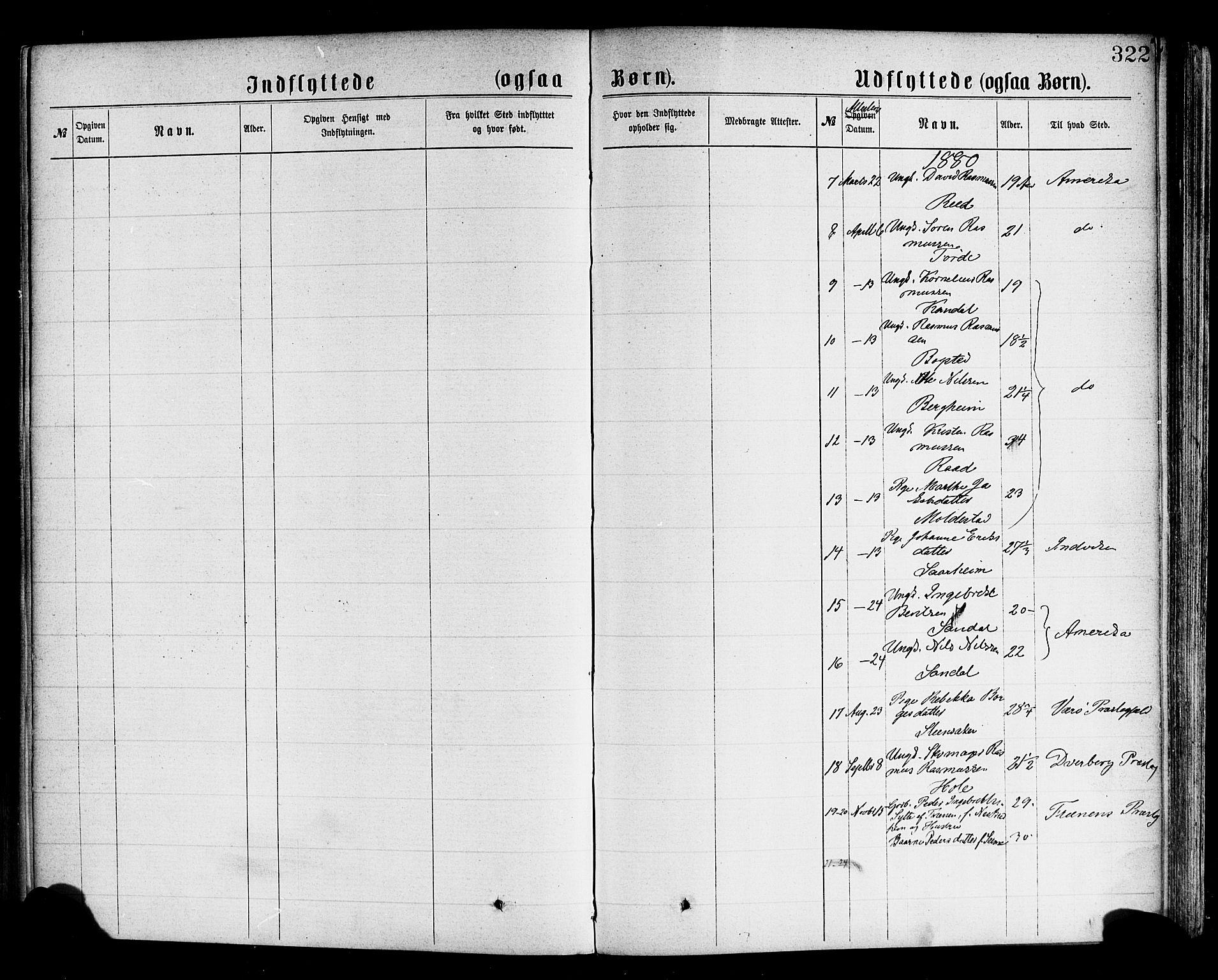 Gloppen sokneprestembete, SAB/A-80101/H/Haa/Haac/L0001: Parish register (official) no. C 1, 1871-1886, p. 322