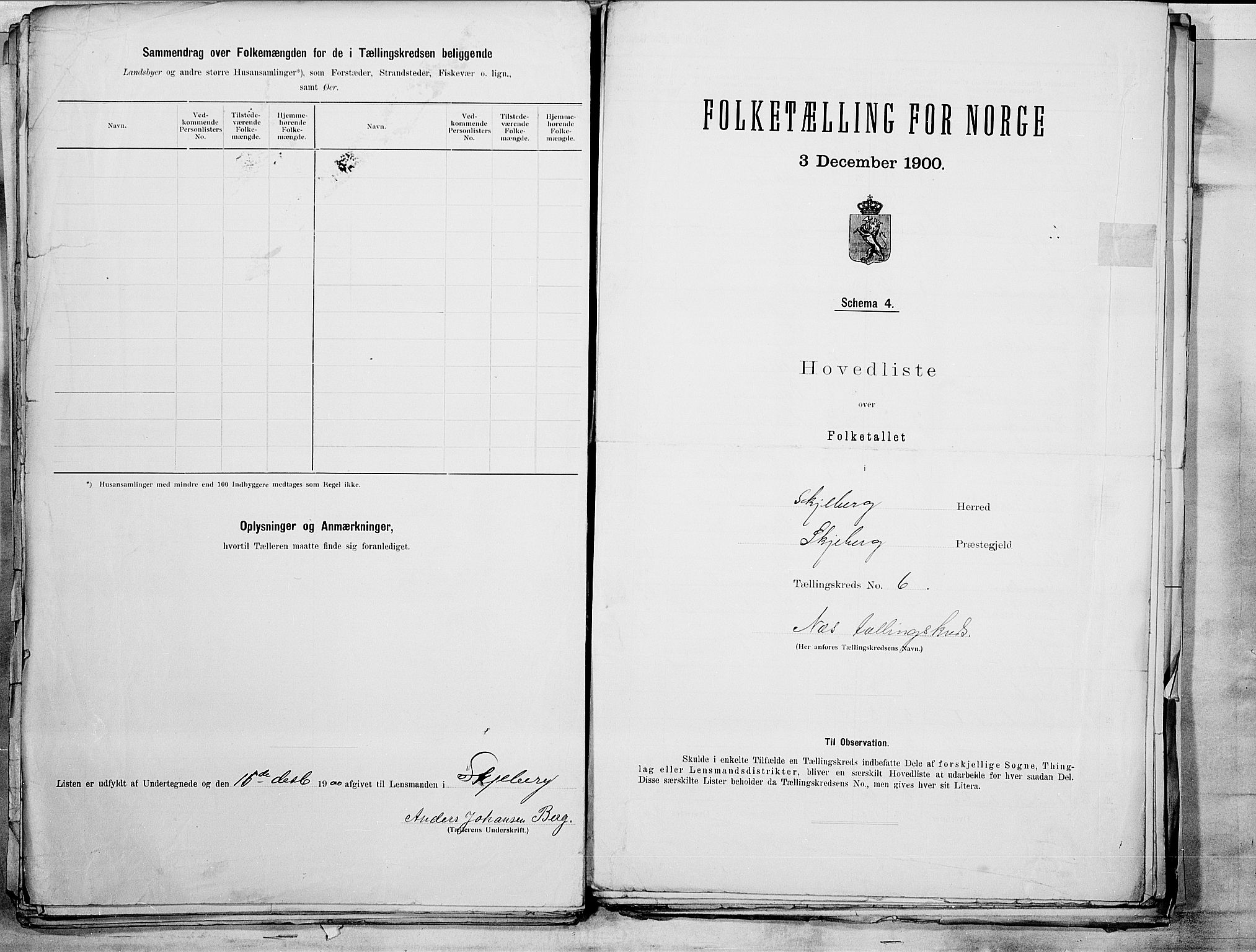 SAO, 1900 census for Skjeberg, 1900, p. 16