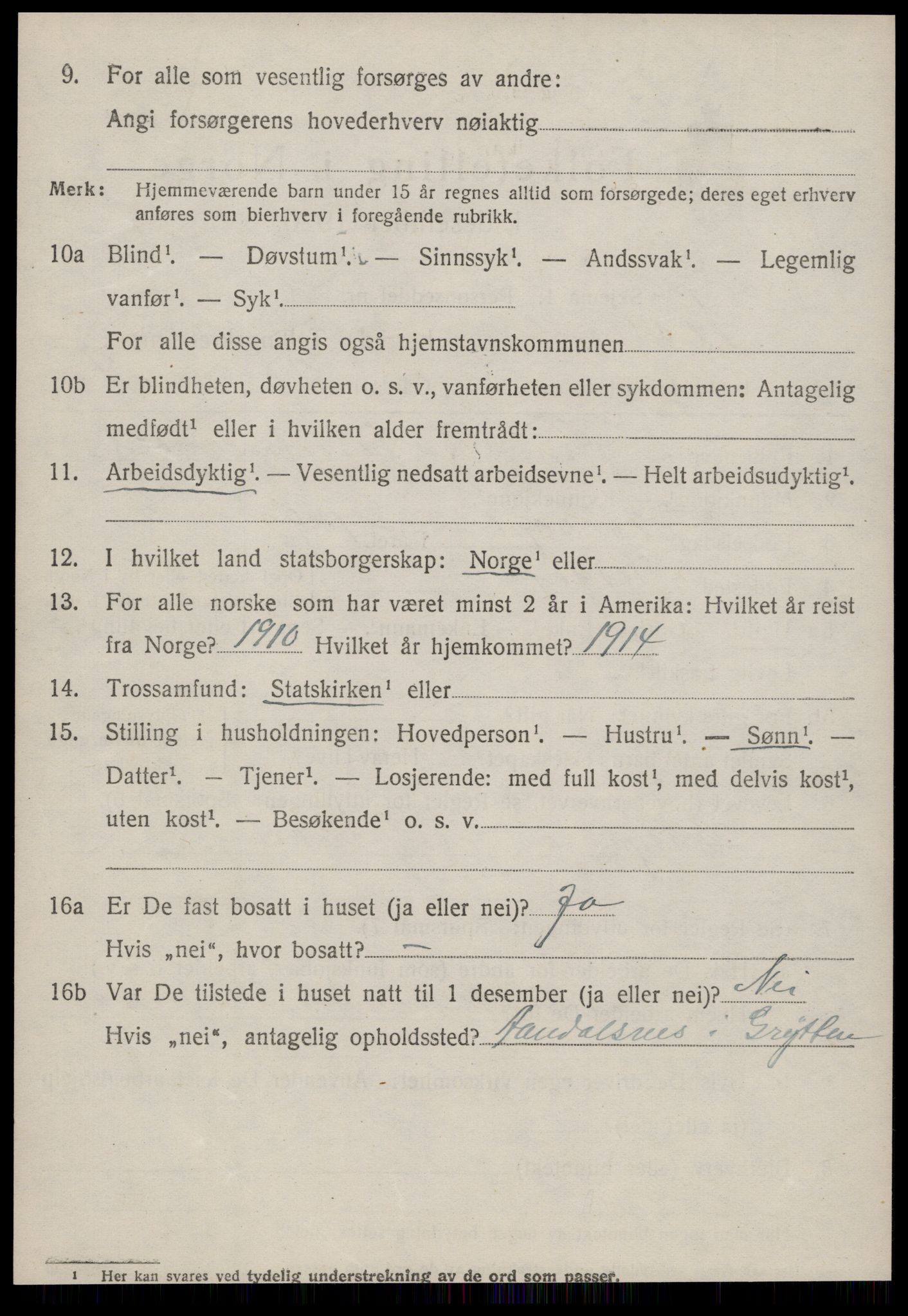 SAT, 1920 census for Nesset, 1920, p. 2255