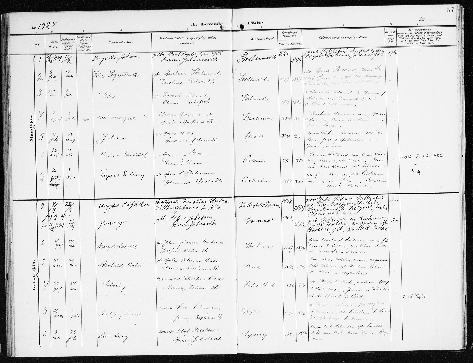 Eid sokneprestembete, AV/SAB-A-82301/H/Haa/Haac/L0002: Parish register (official) no. C 2, 1899-1927, p. 57