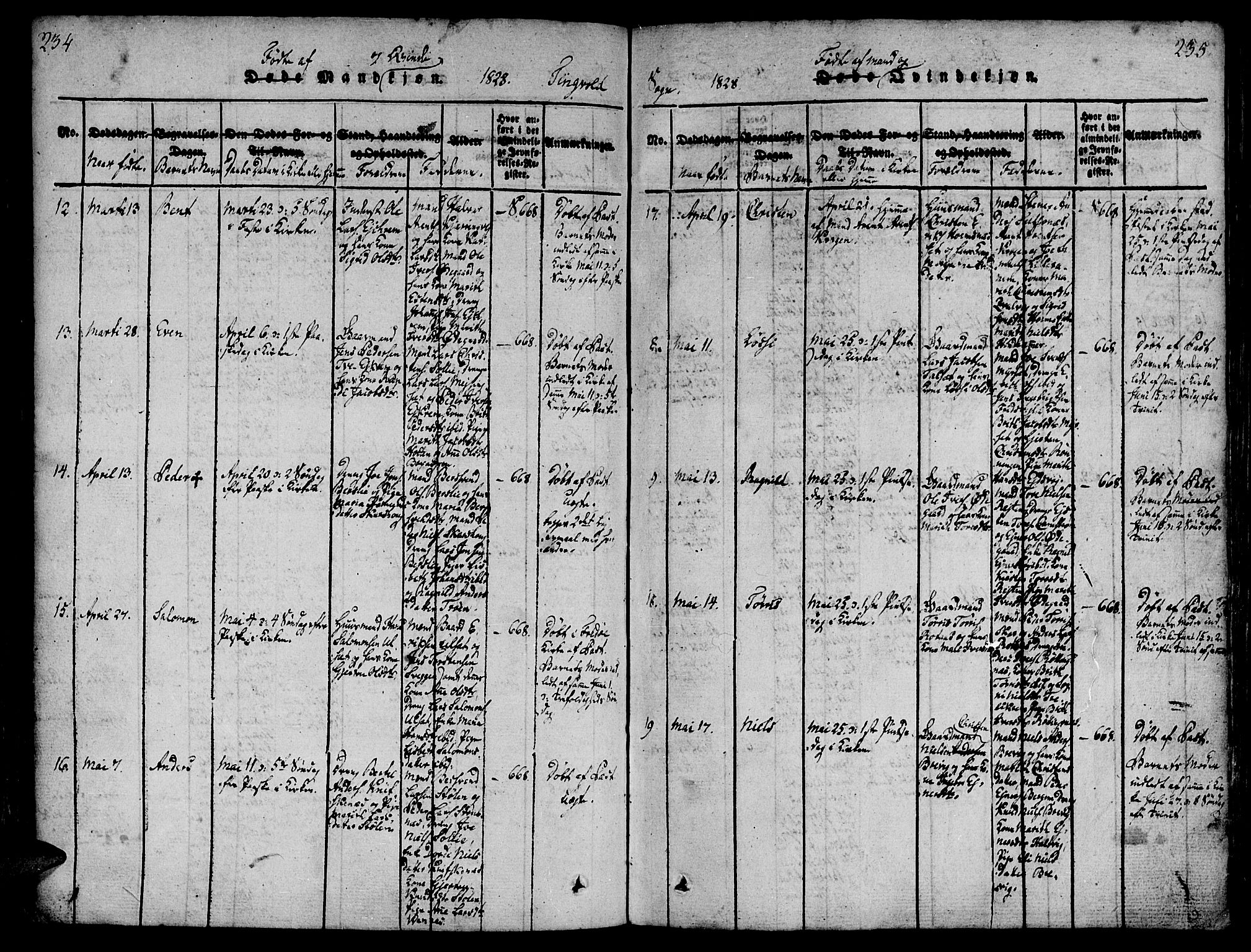 Ministerialprotokoller, klokkerbøker og fødselsregistre - Møre og Romsdal, AV/SAT-A-1454/586/L0982: Parish register (official) no. 586A08, 1819-1829, p. 234-235