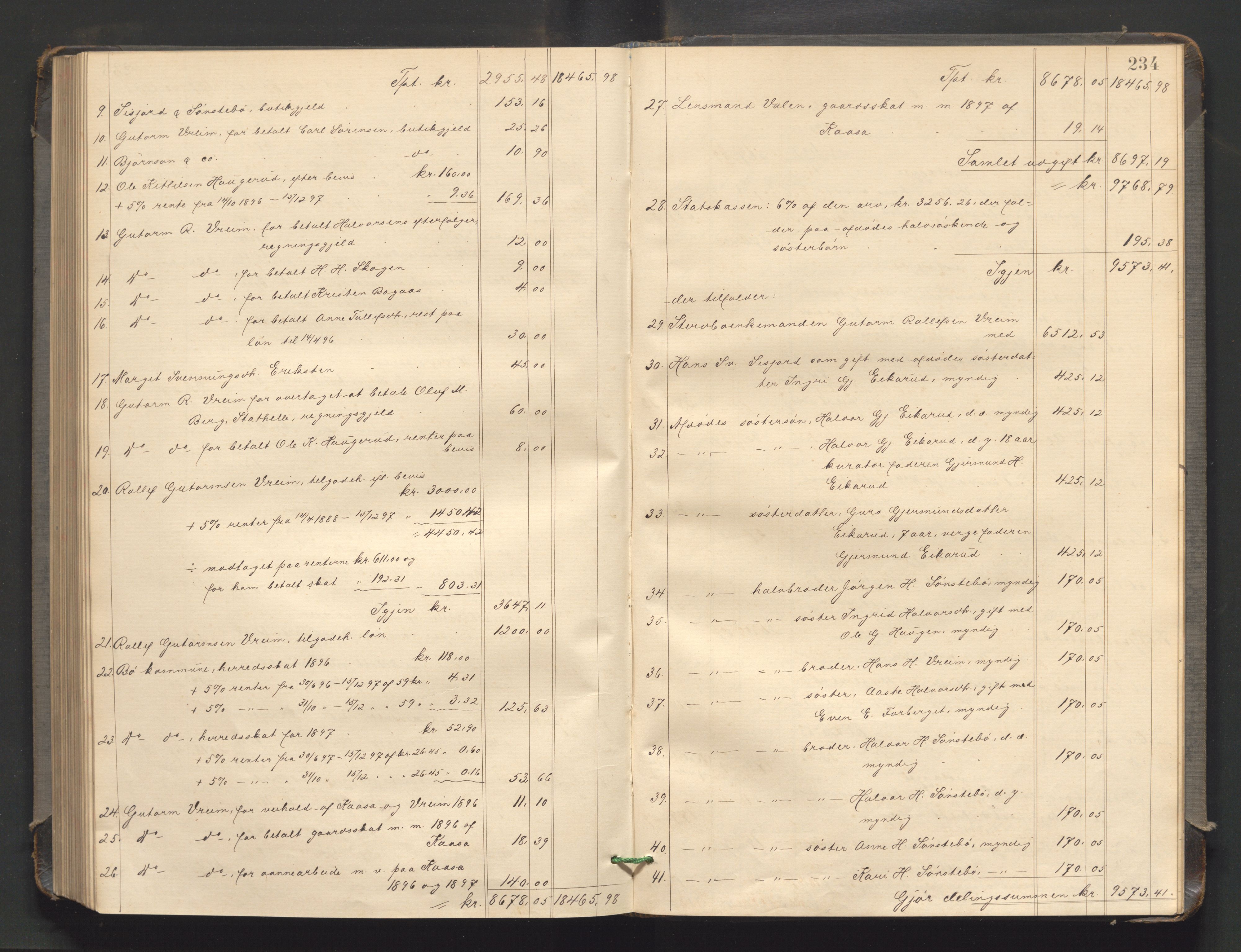 Nedre Telemark sorenskriveri, AV/SAKO-A-135/H/Hb/Hbe/L0004: Skifteutlodningsprotokoll, 1892-1898, p. 233b-234a