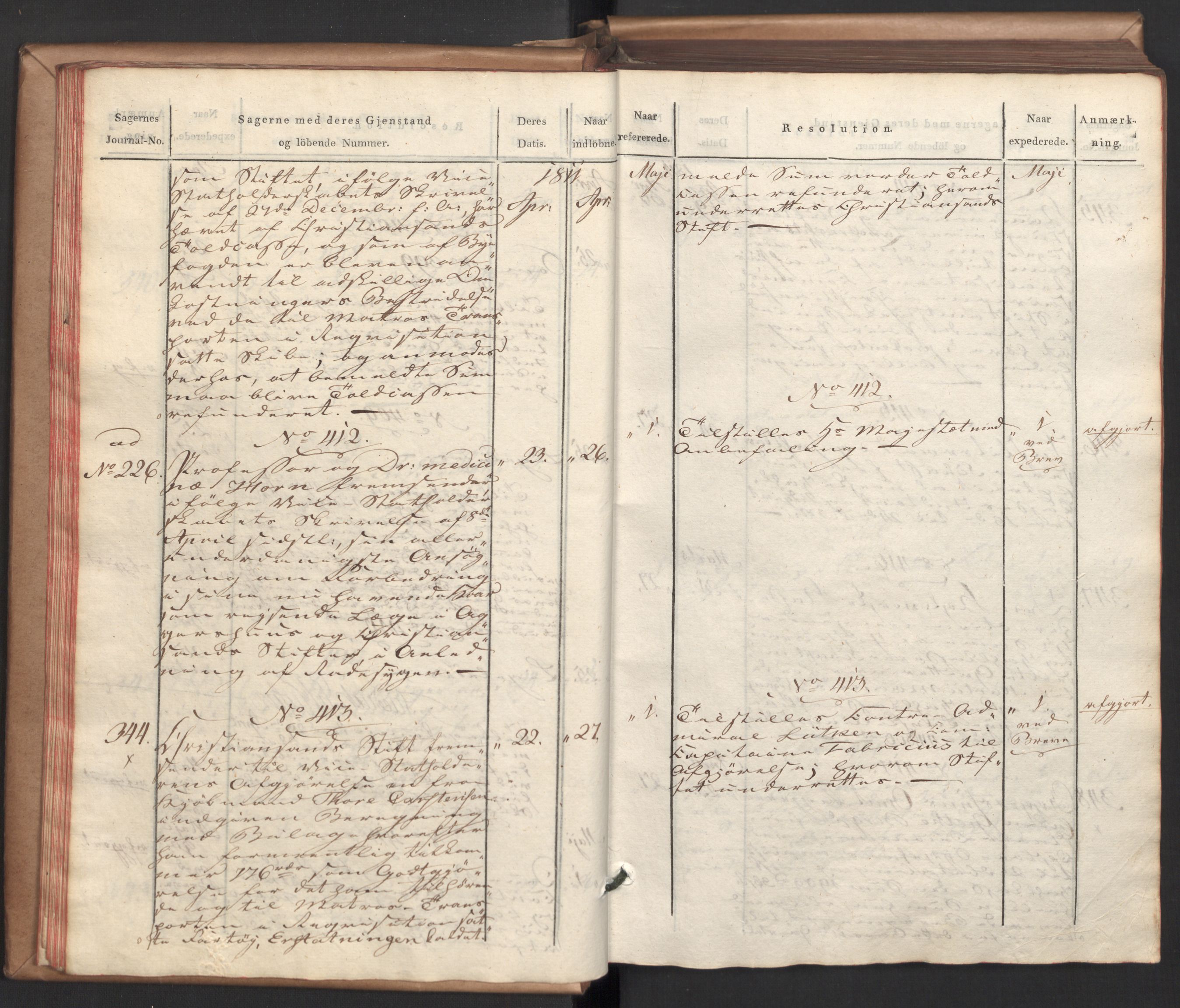 Stattholderembetet 1810-1814, 2. kontor (Kontor B), AV/RA-EA-5432/Ab/L0002: Referatprotokoll,  j.nr. 291-1001,  l.nr. 348-1179, 1811, p. 24