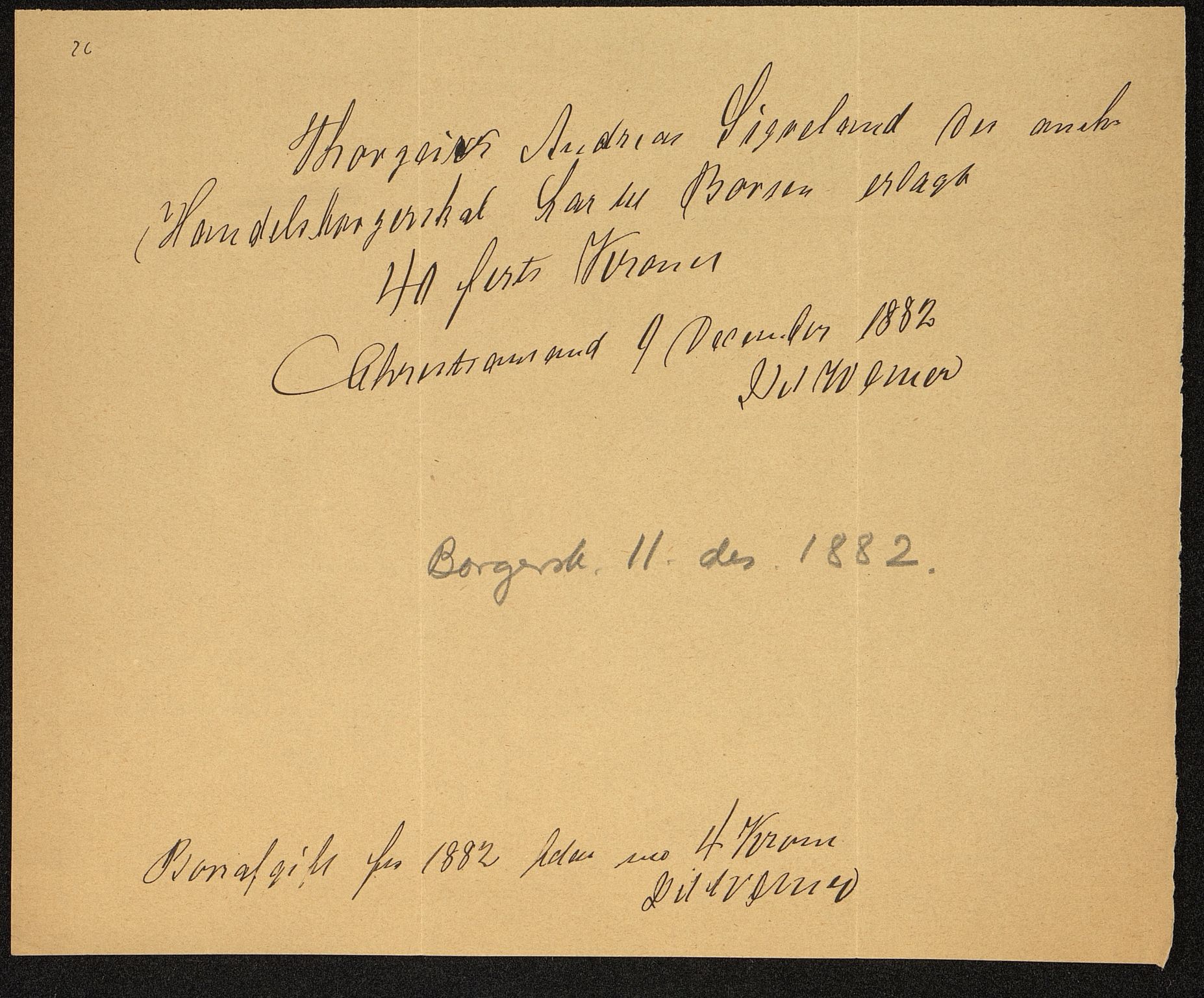 Kristiansand By - Magistraten, ARKSOR/1001KG122/G/Gc/L0009: Borgerbrev, 1877-1901