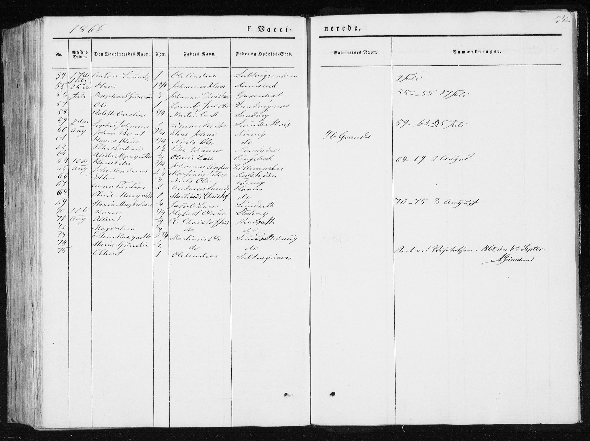 Ministerialprotokoller, klokkerbøker og fødselsregistre - Nord-Trøndelag, AV/SAT-A-1458/733/L0323: Parish register (official) no. 733A02, 1843-1870, p. 342