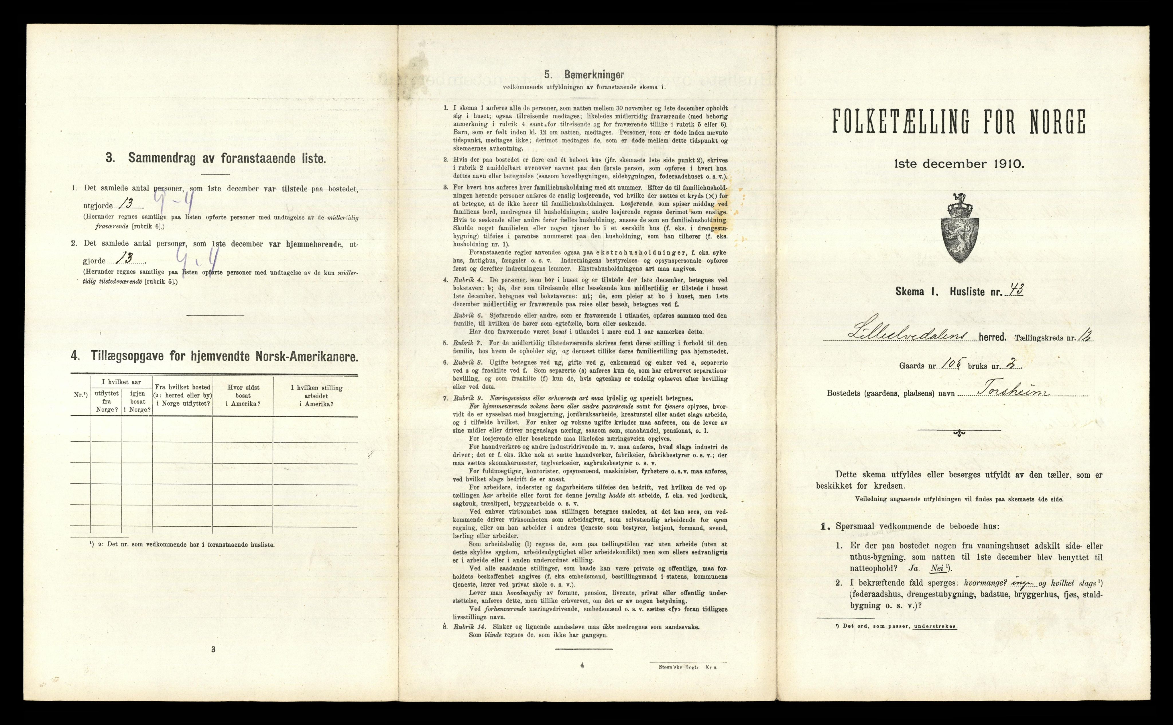 RA, 1910 census for Lille Elvedalen, 1910, p. 1001