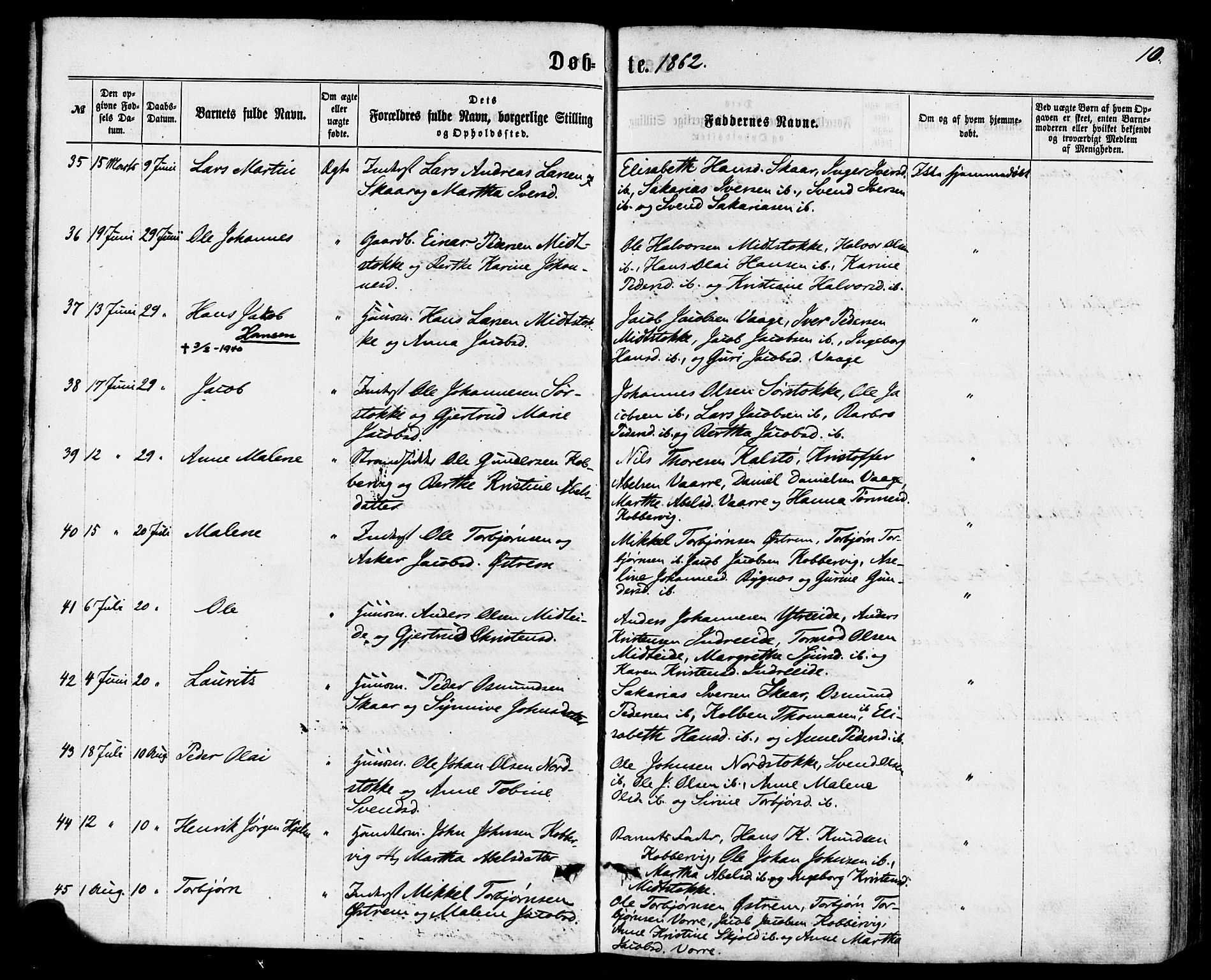 Avaldsnes sokneprestkontor, AV/SAST-A -101851/H/Ha/Haa/L0011: Parish register (official) no. A 11, 1861-1880, p. 10