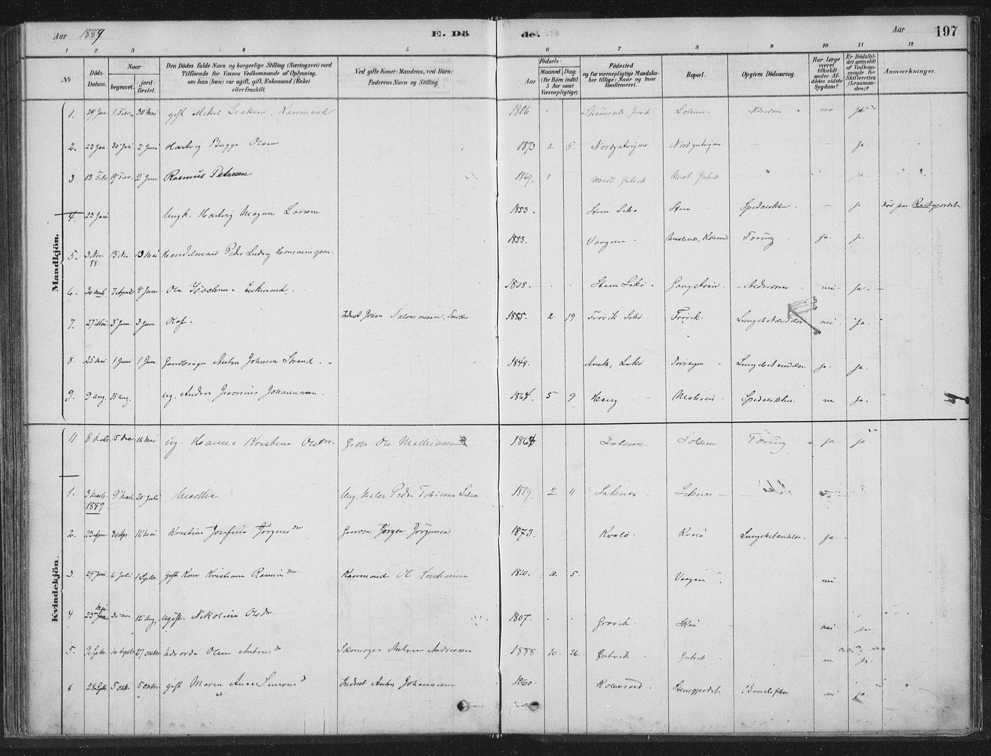 Ministerialprotokoller, klokkerbøker og fødselsregistre - Nord-Trøndelag, SAT/A-1458/788/L0697: Parish register (official) no. 788A04, 1878-1902, p. 197