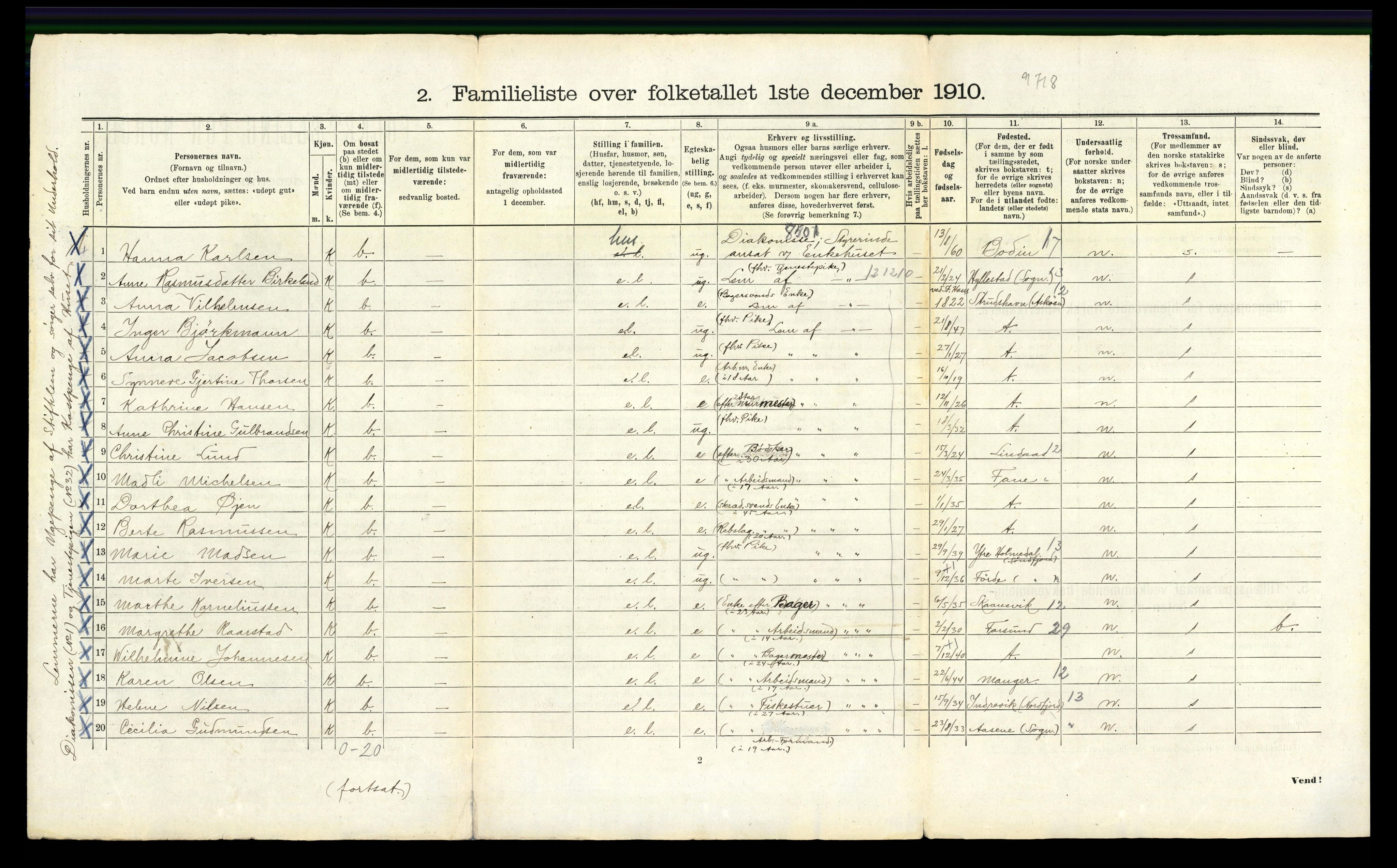 RA, 1910 census for Bergen, 1910, p. 24496