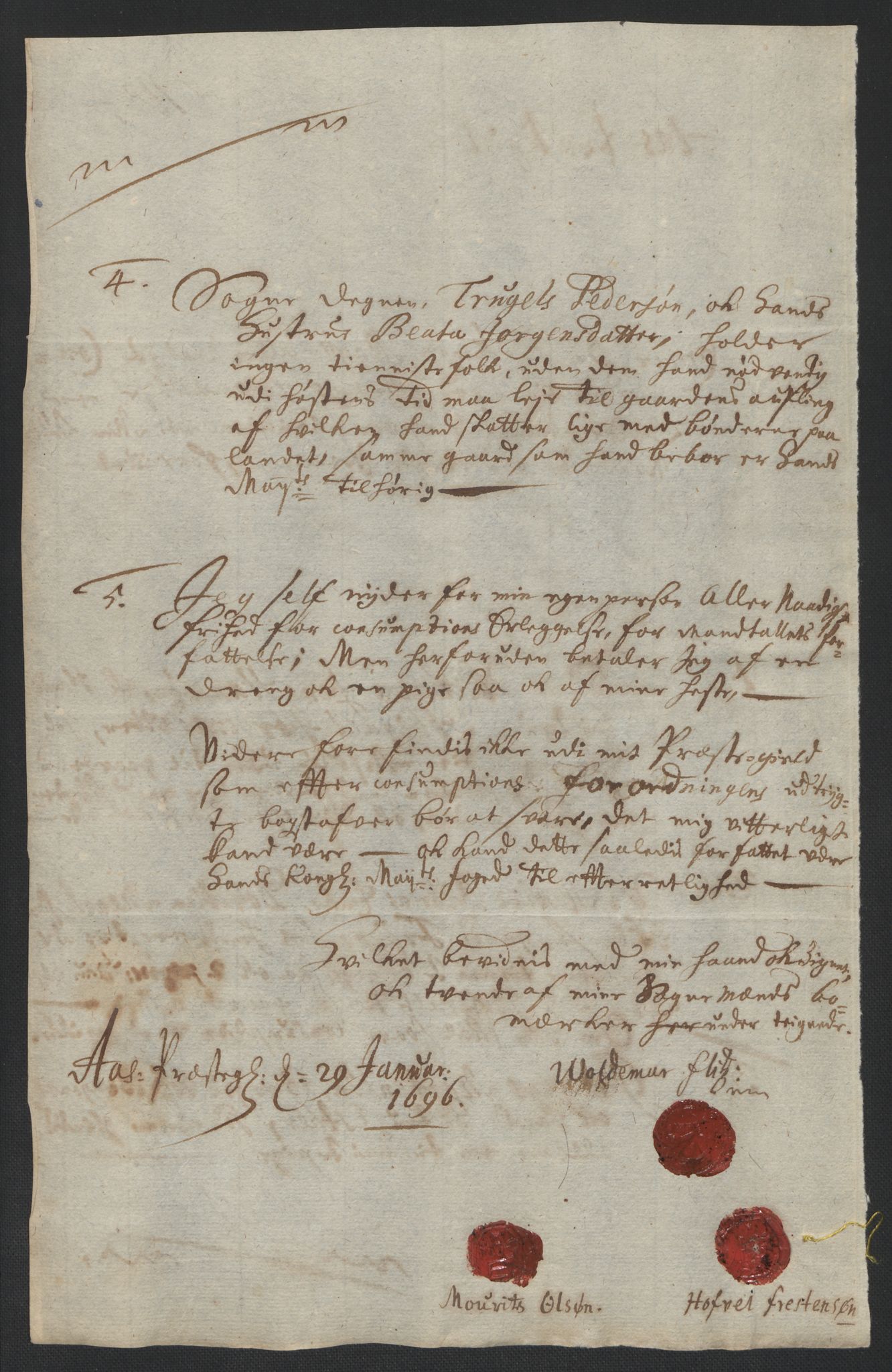 Rentekammeret inntil 1814, Reviderte regnskaper, Fogderegnskap, AV/RA-EA-4092/R10/L0440: Fogderegnskap Aker og Follo, 1696-1697, p. 157