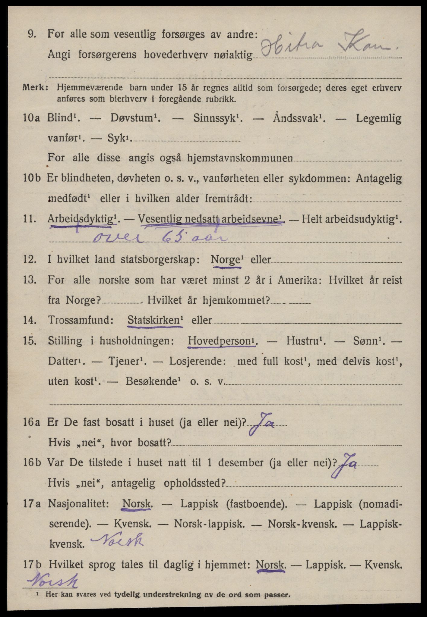 SAT, 1920 census for Hitra, 1920, p. 1784