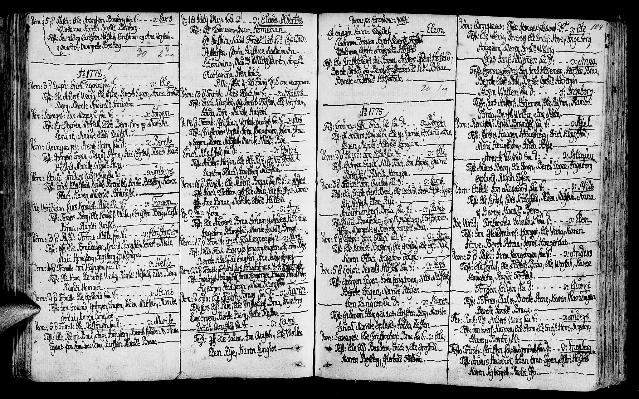 Ministerialprotokoller, klokkerbøker og fødselsregistre - Sør-Trøndelag, SAT/A-1456/612/L0370: Parish register (official) no. 612A04, 1754-1802, p. 104