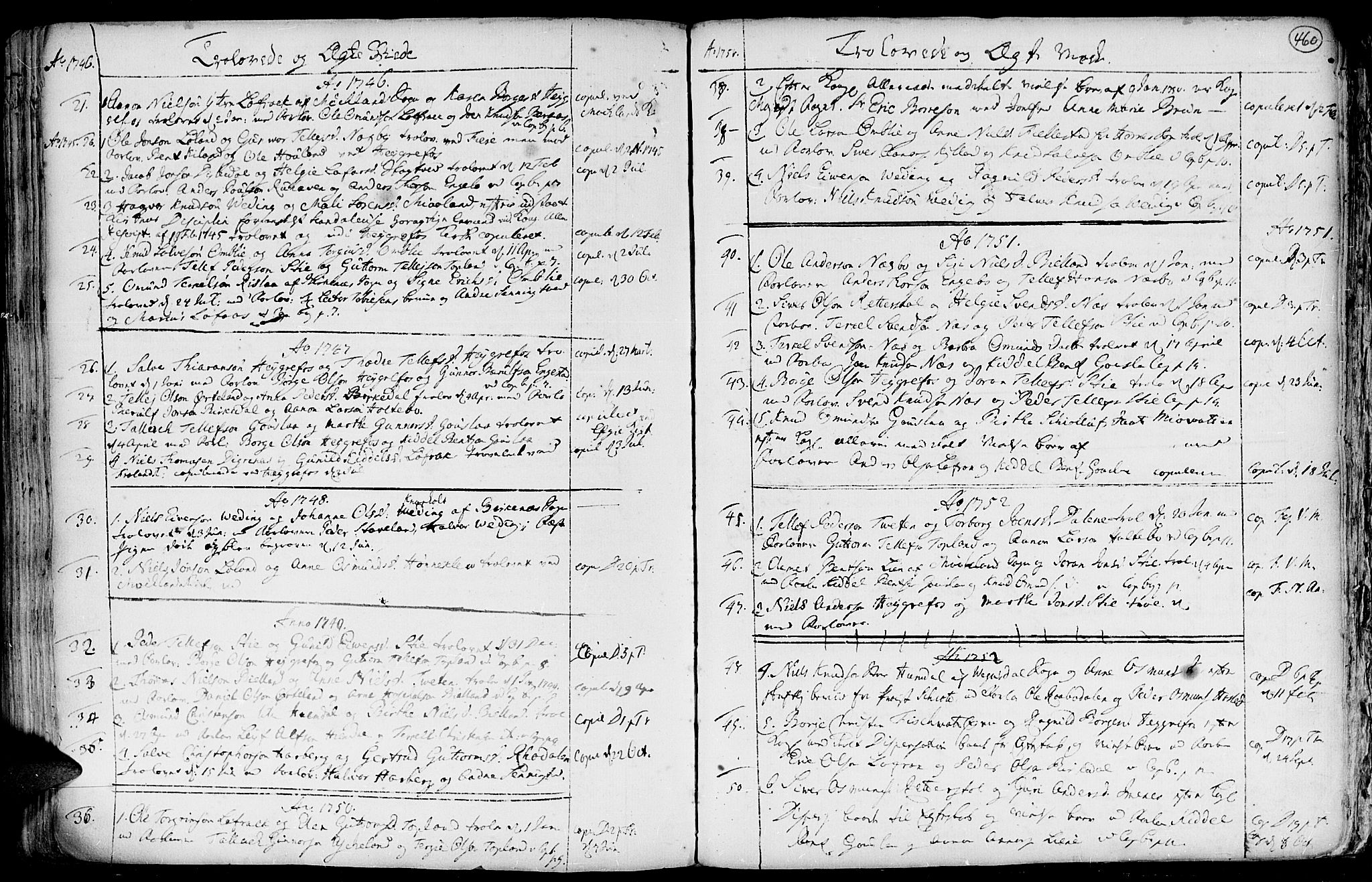 Hommedal sokneprestkontor, AV/SAK-1111-0023/F/Fa/Fab/L0002: Parish register (official) no. A 2 /3, 1740-1821, p. 460