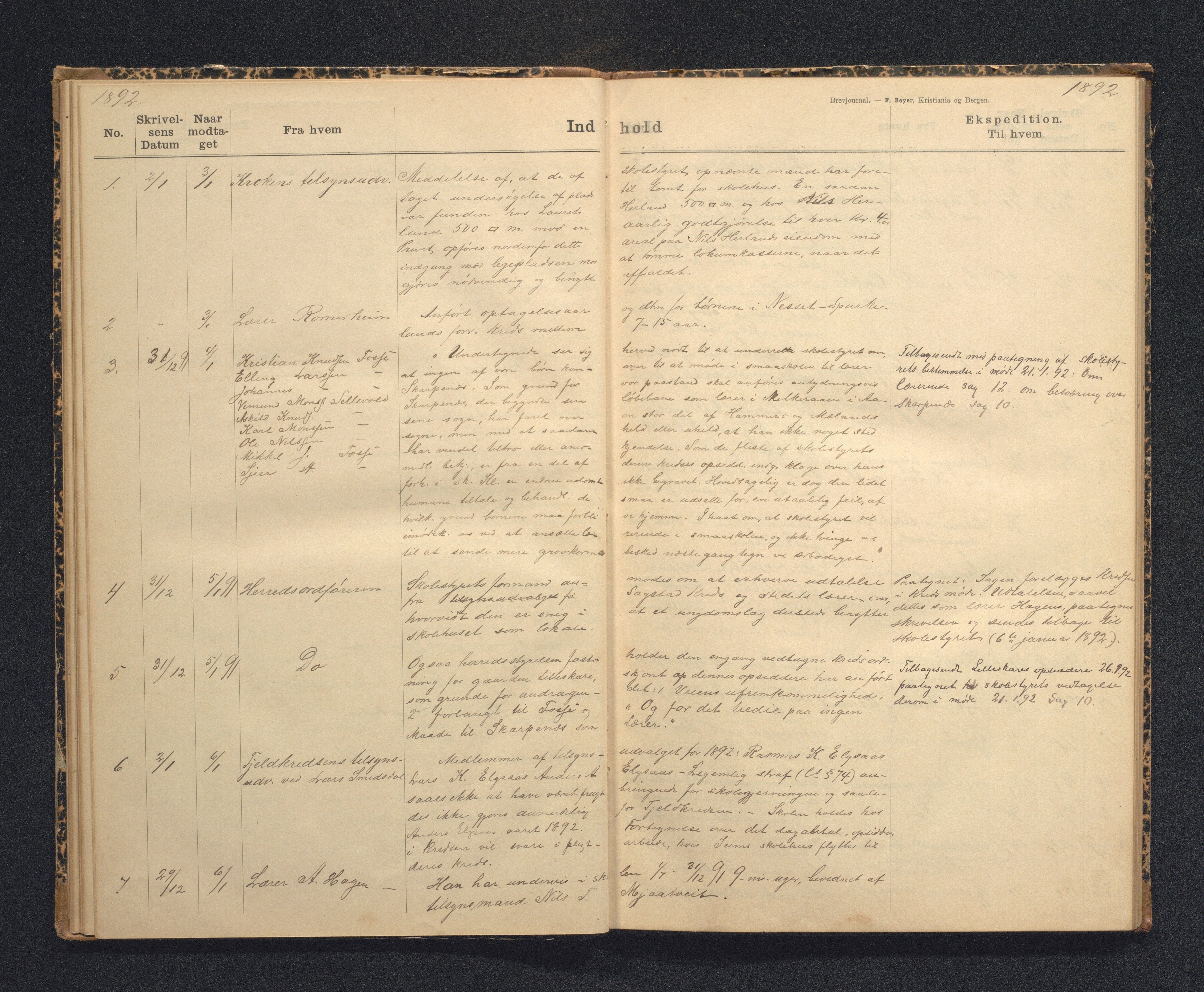 Alversund kommune. Skulestyret, IKAH/1257-211/C/Ca/L0001: Brevjournal for Alversund skulestyre, 1889-1899