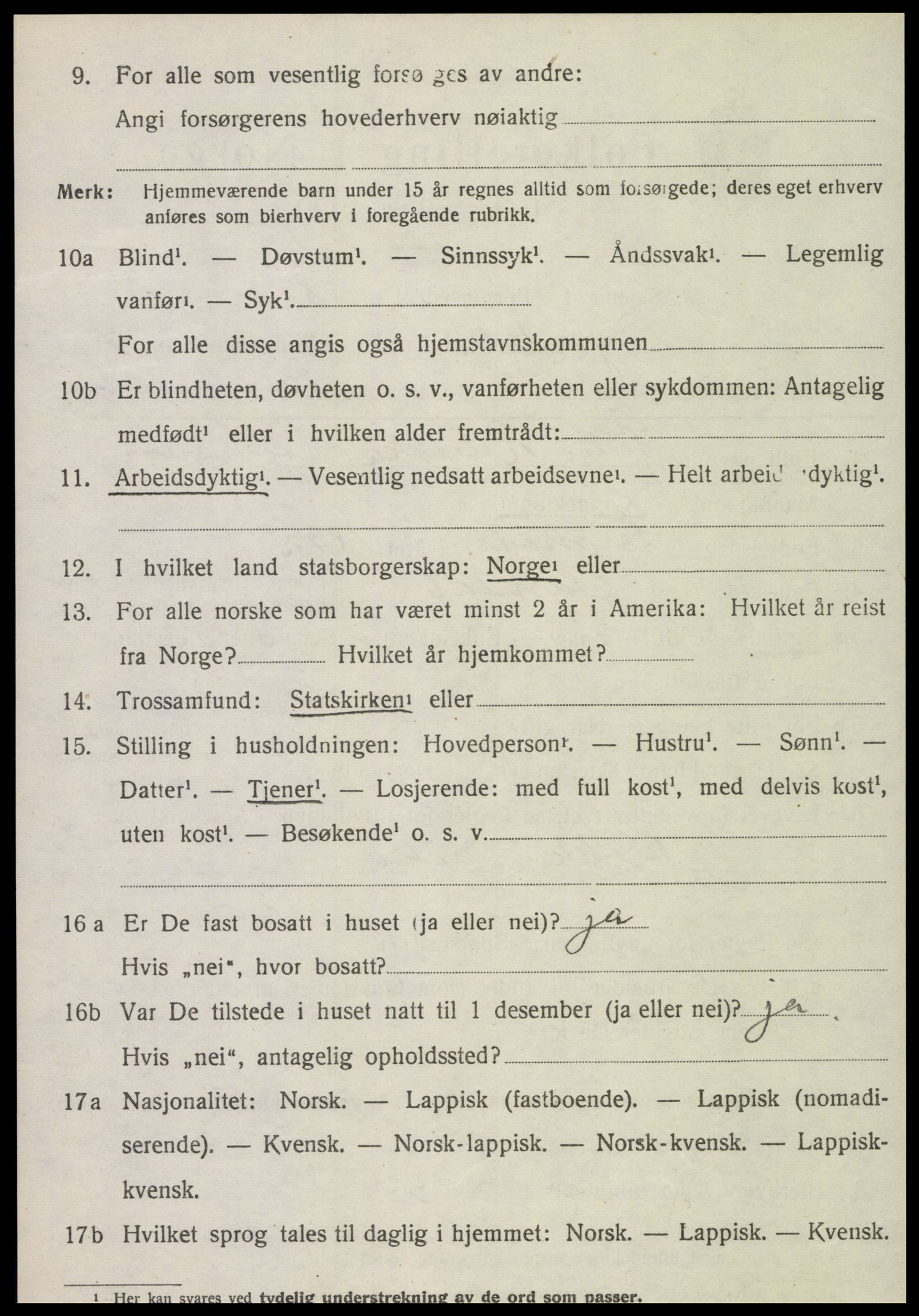 SAT, 1920 census for Ogndal, 1920, p. 1796