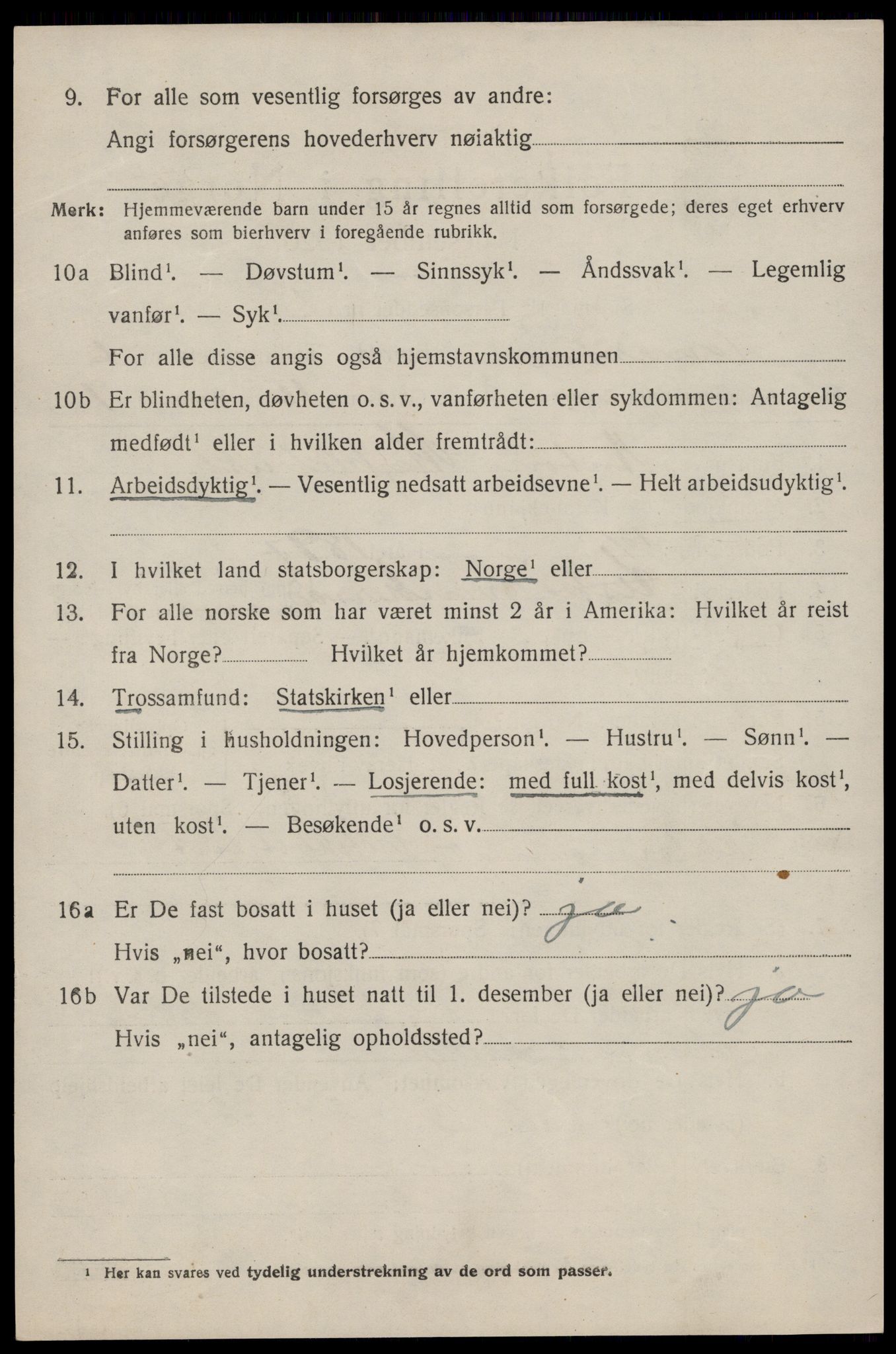 SAST, 1920 census for Torvastad, 1920, p. 4945