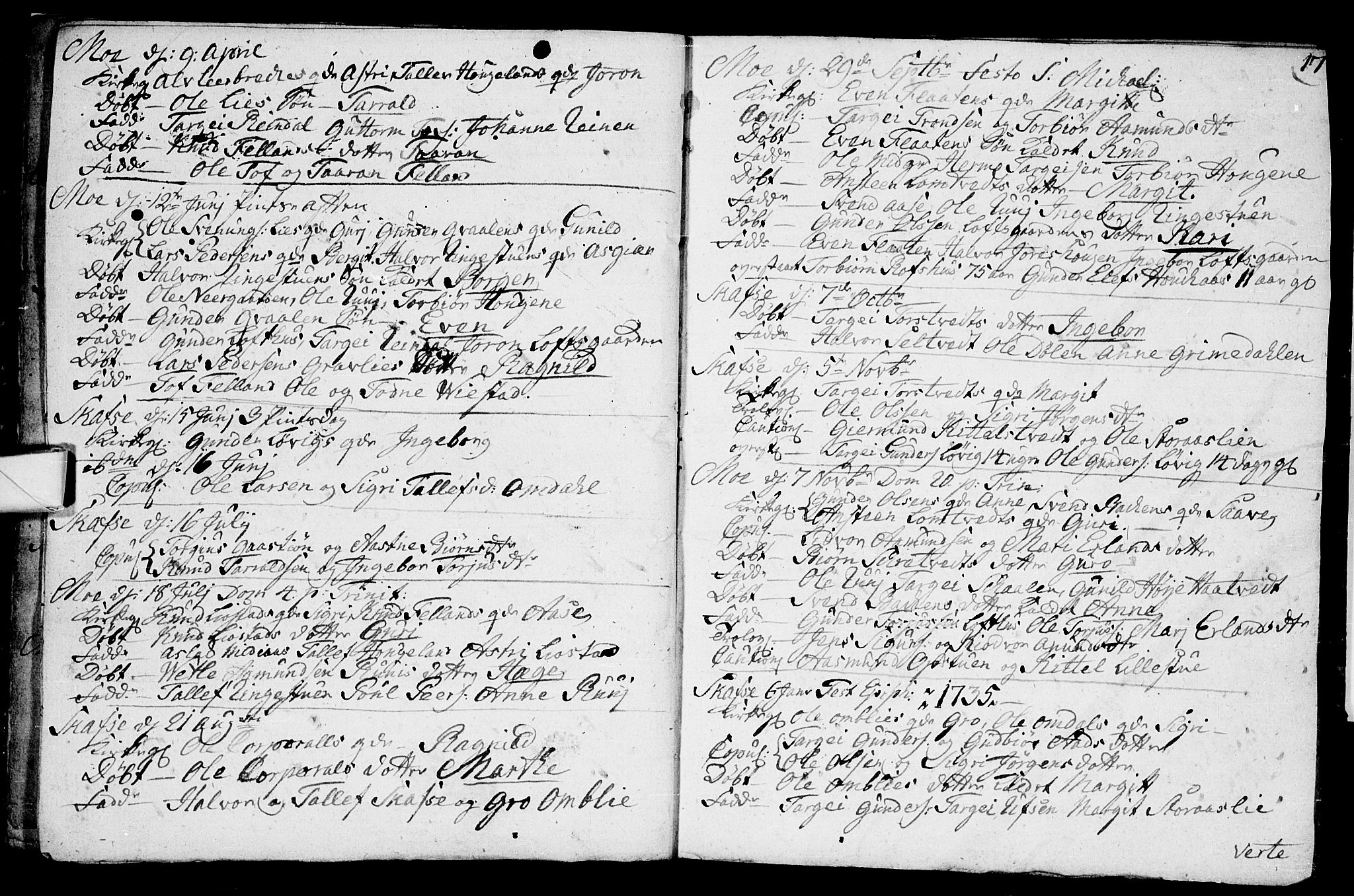 Mo kirkebøker, SAKO/A-286/F/Fa/L0001: Parish register (official) no. I 1, 1724-1748, p. 17