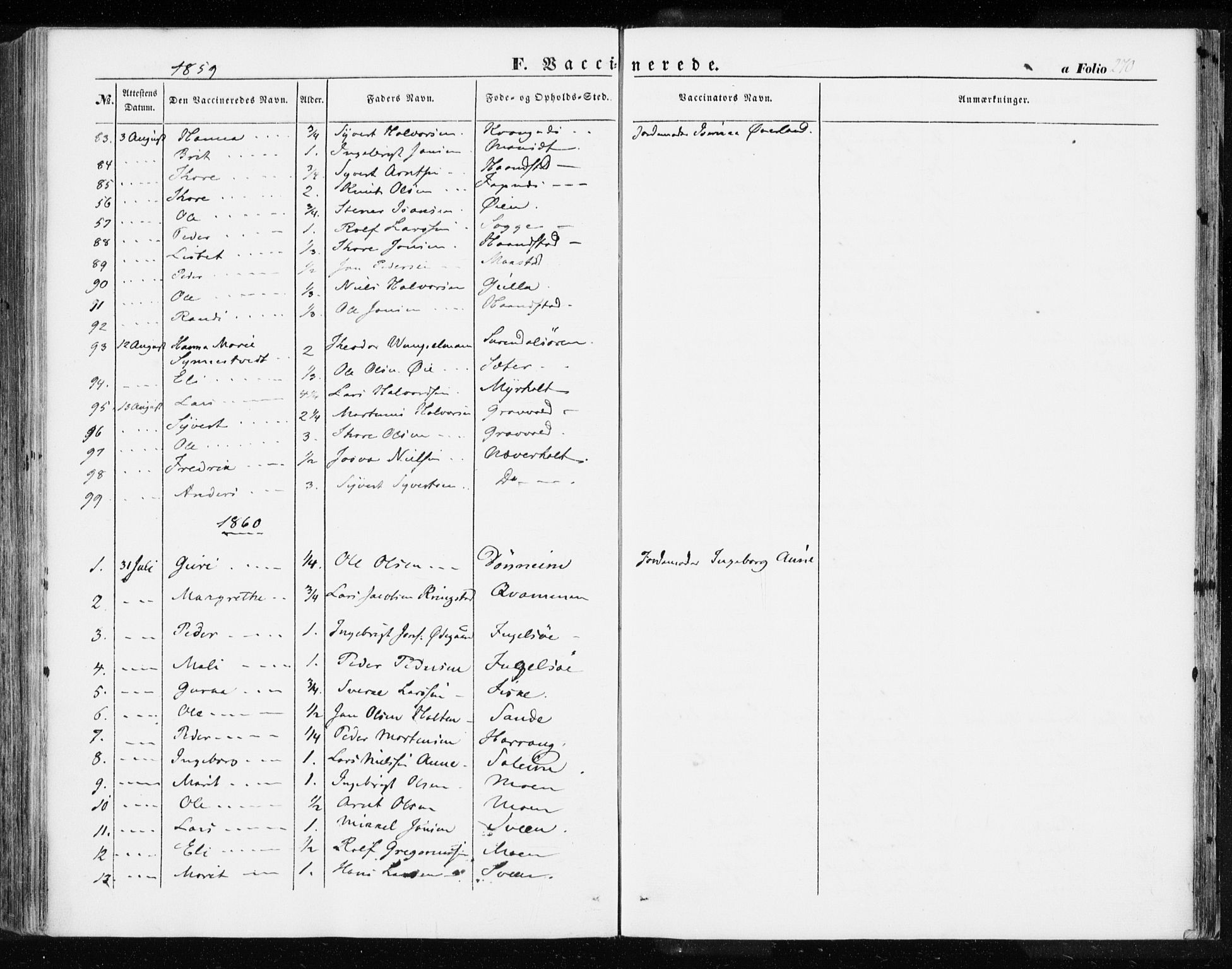 Ministerialprotokoller, klokkerbøker og fødselsregistre - Møre og Romsdal, SAT/A-1454/595/L1044: Parish register (official) no. 595A06, 1852-1863, p. 270