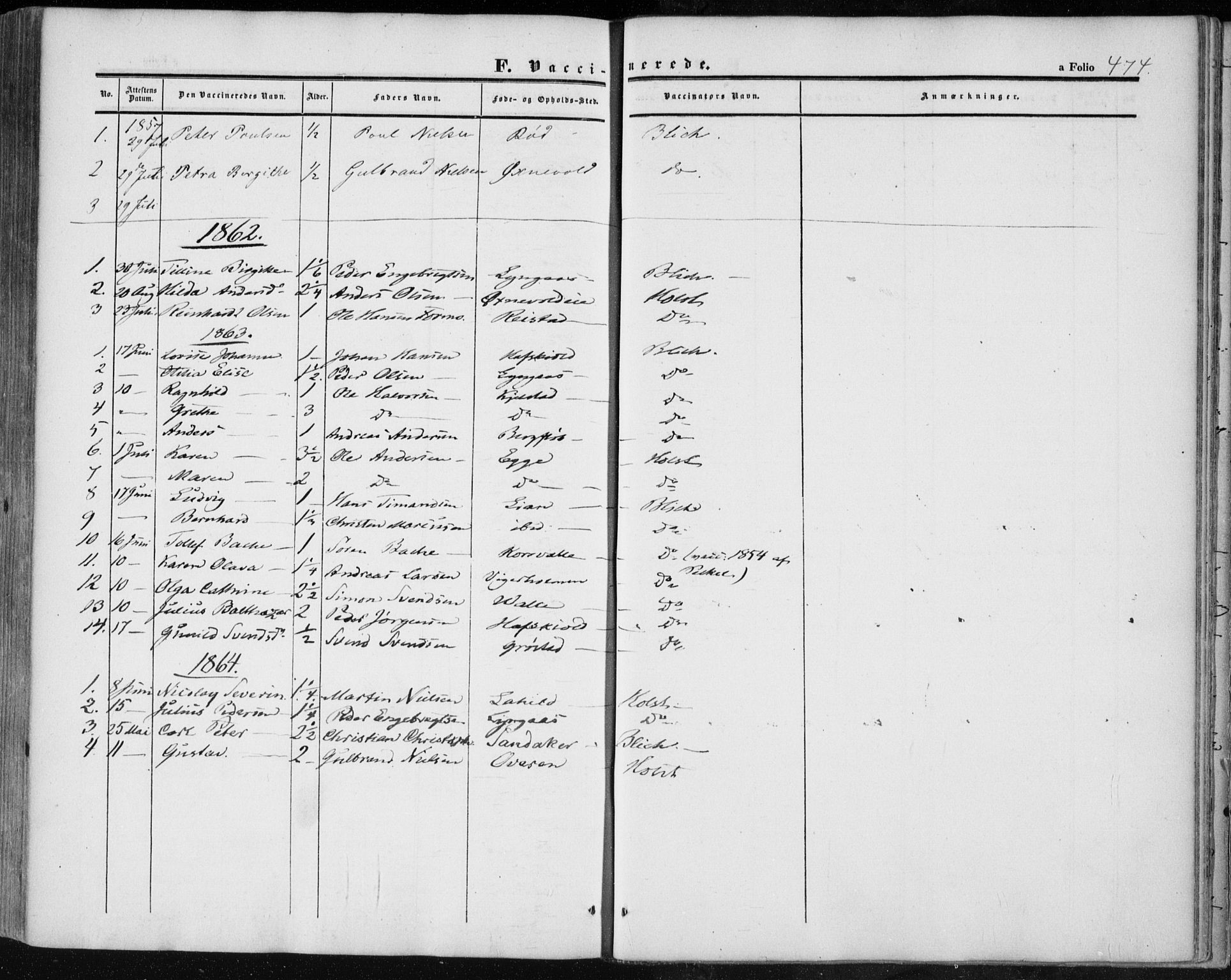 Lier kirkebøker, AV/SAKO-A-230/F/Fa/L0012: Parish register (official) no. I 12, 1854-1864, p. 474