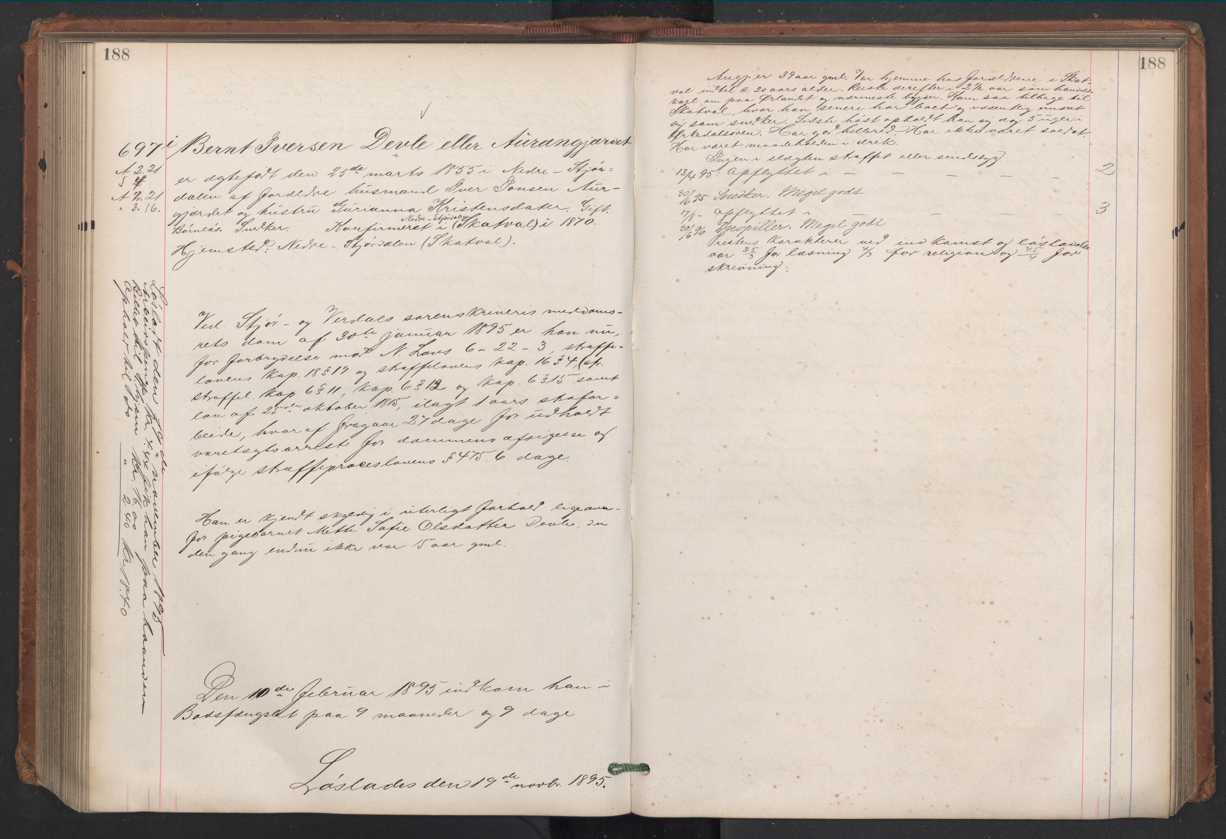 Botsfengslet, AV/RA-S-1539/D/Db/Dbb/L0029: 507i - 791i, 1894-1895, p. 188