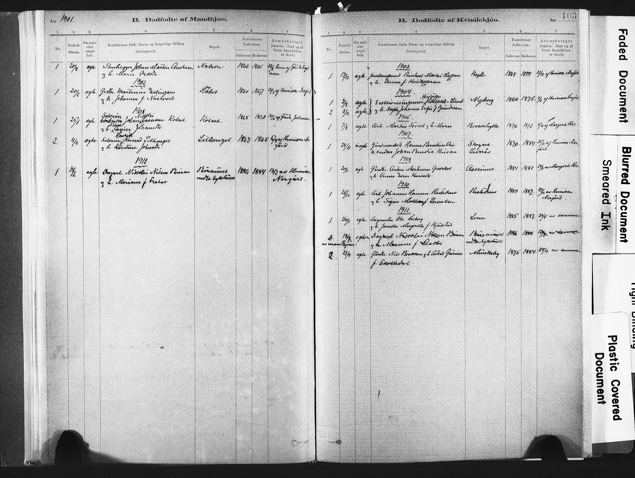 Ministerialprotokoller, klokkerbøker og fødselsregistre - Nord-Trøndelag, SAT/A-1458/721/L0207: Parish register (official) no. 721A02, 1880-1911, p. 103