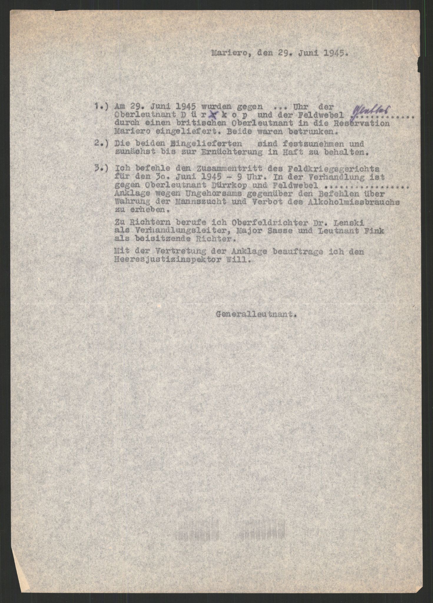 Forsvarets Overkommando. 2 kontor. Arkiv 11.4. Spredte tyske arkivsaker, AV/RA-RAFA-7031/D/Dar/Darc/L0019: FO.II, 1945, p. 1188