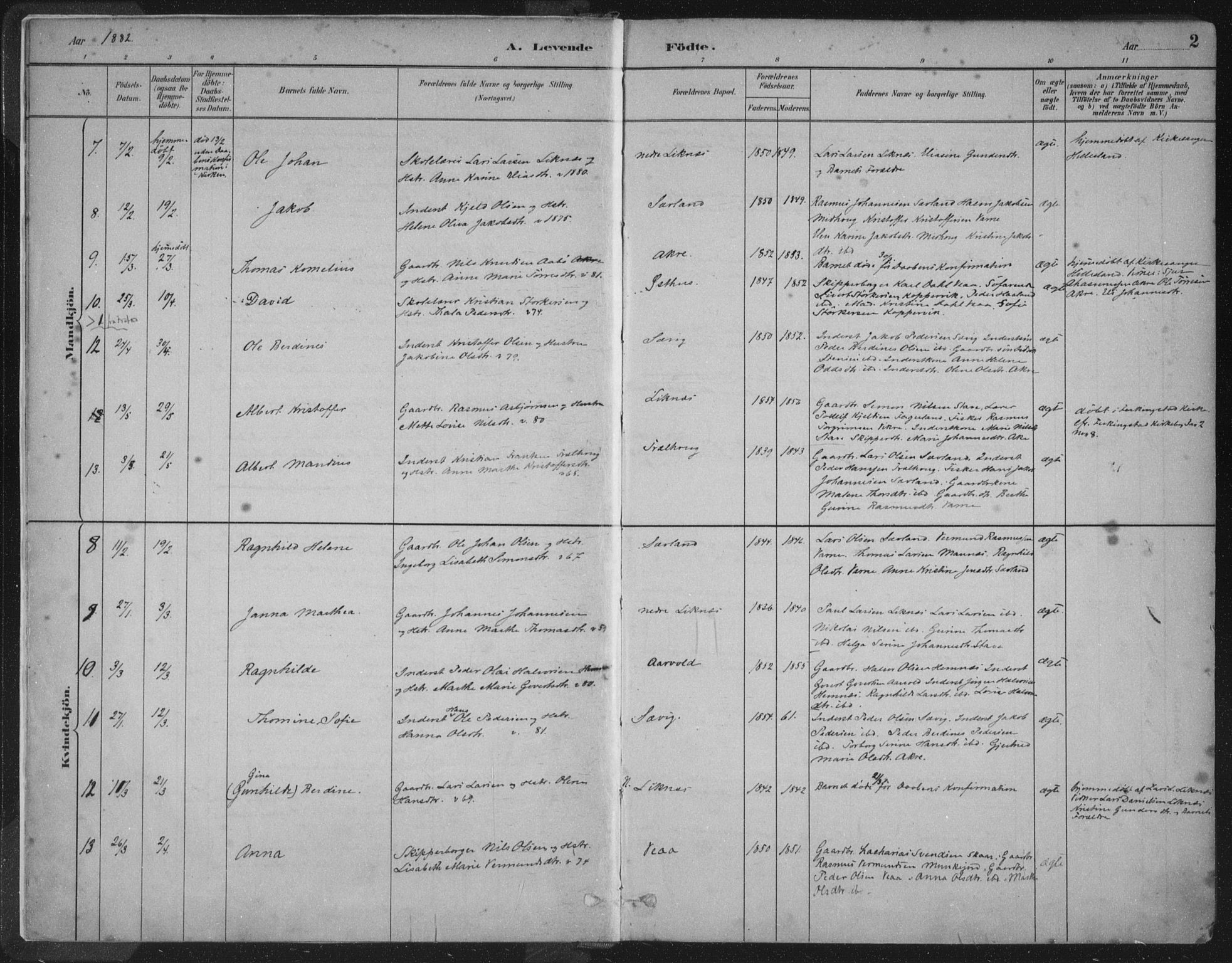 Kopervik sokneprestkontor, AV/SAST-A-101850/H/Ha/Haa/L0004: Parish register (official) no. A 4, 1882-1905, p. 2