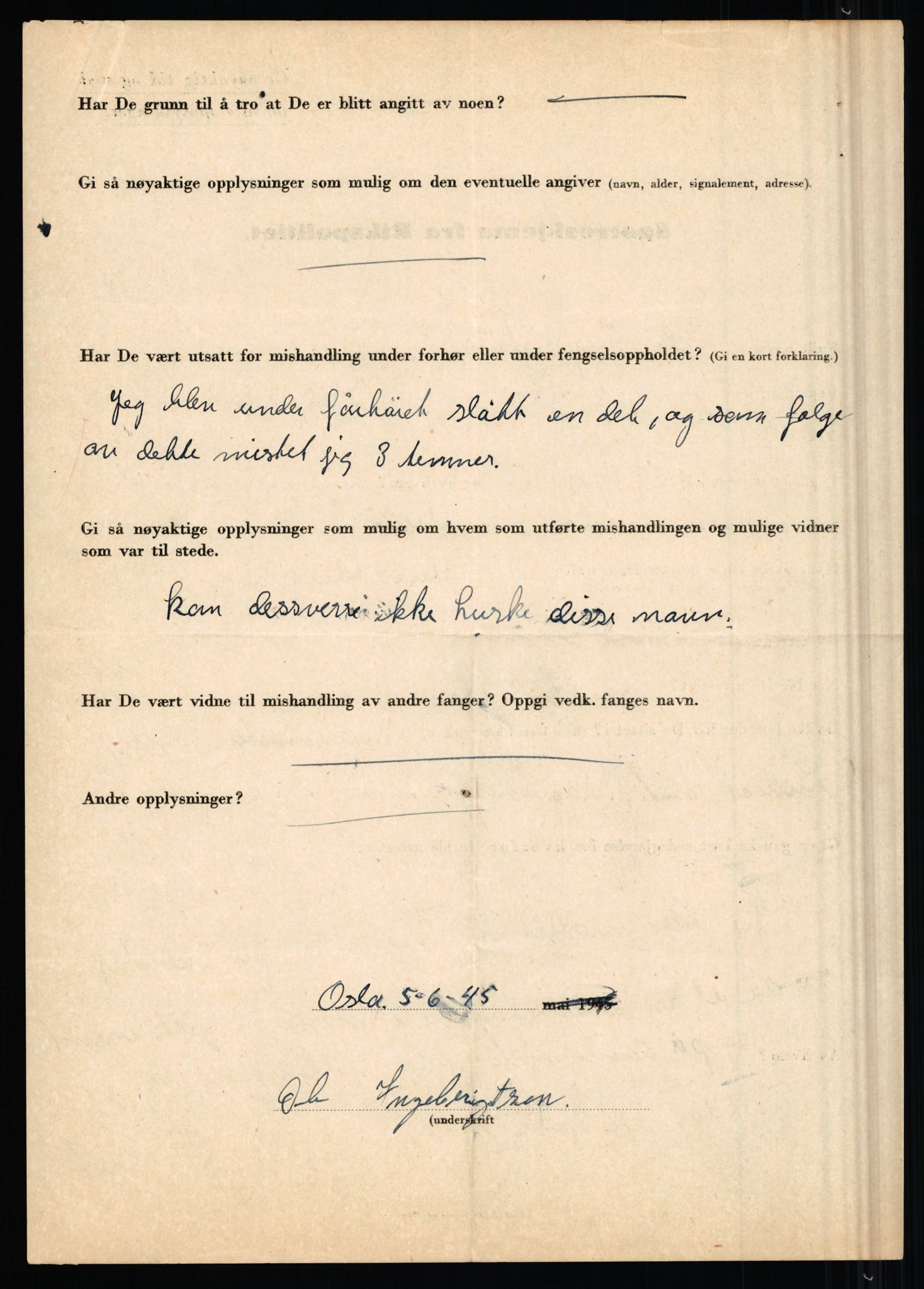 Rikspolitisjefen, AV/RA-S-1560/L/L0007: Heen, Erik C. - Iversen, Trygve, 1940-1945, p. 1142
