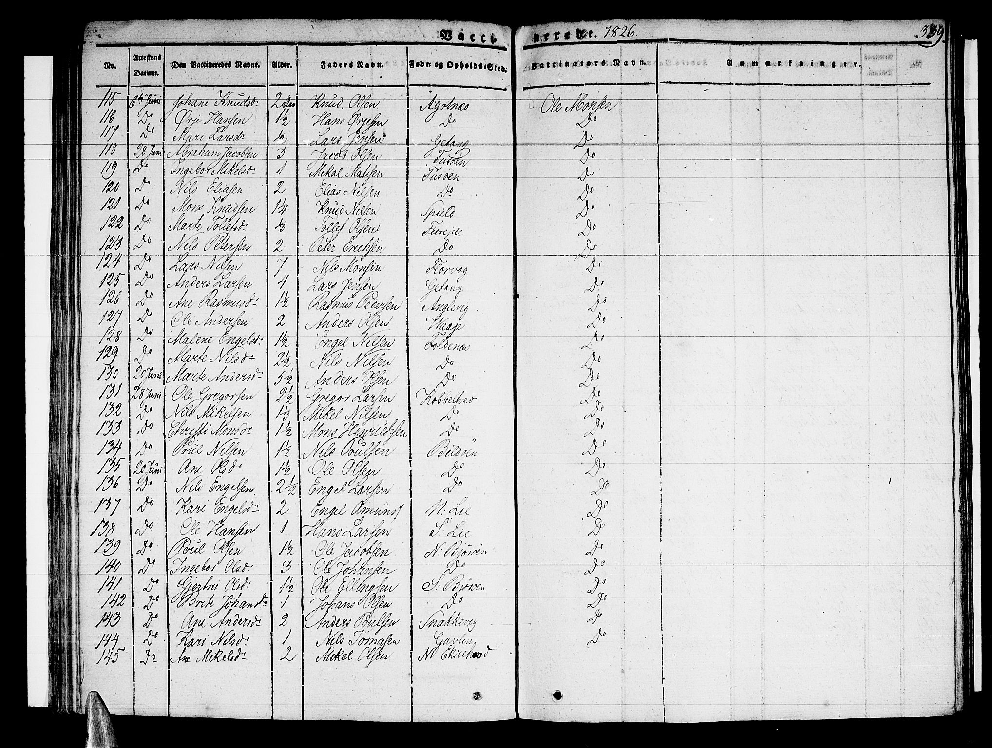 Sund sokneprestembete, AV/SAB-A-99930: Parish register (official) no. A 12, 1825-1835, p. 339