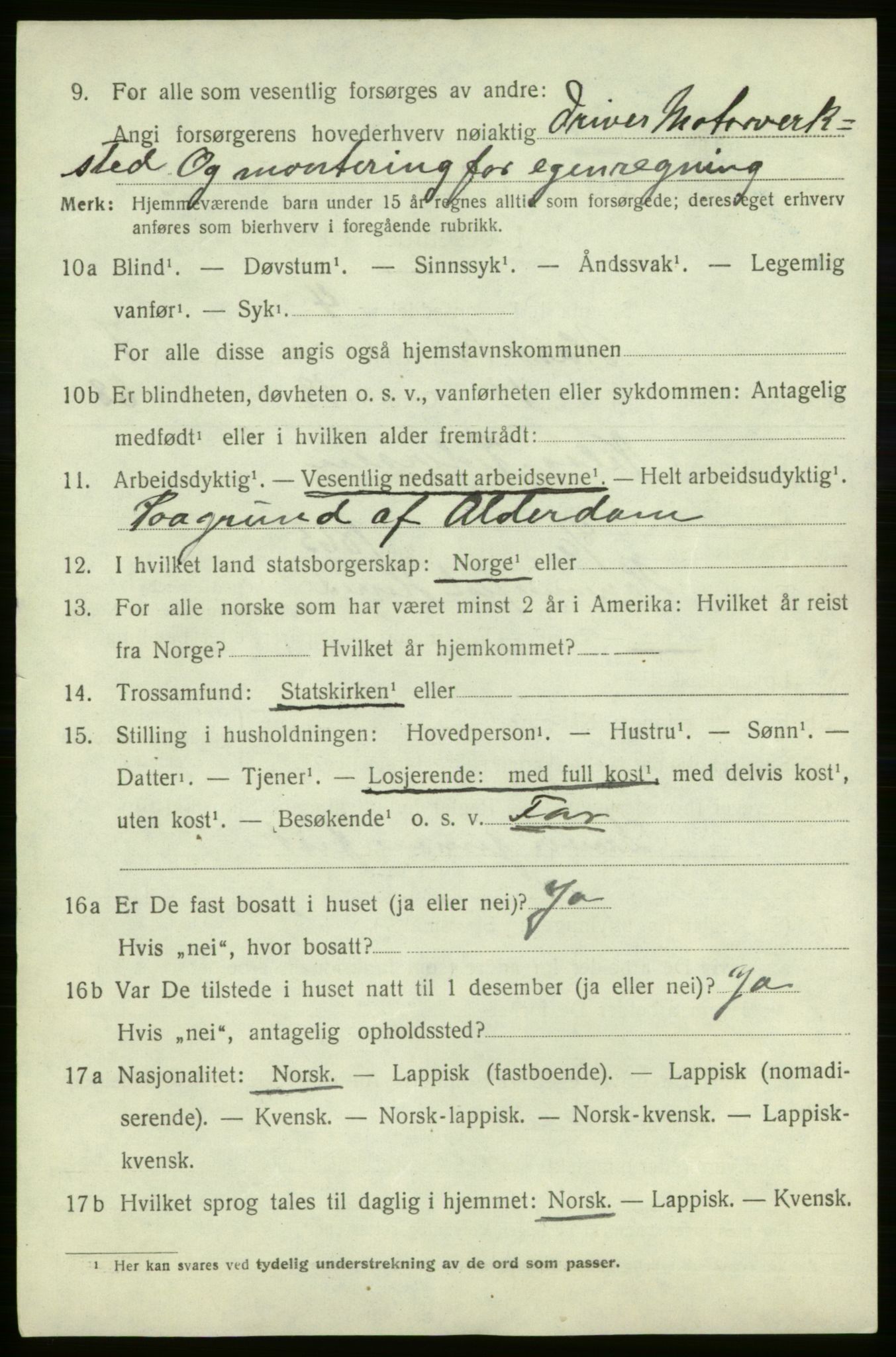 SATØ, 1920 census for Hasvik, 1920, p. 3032