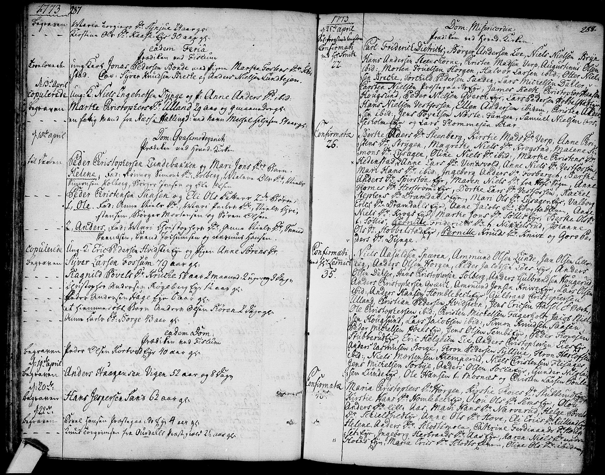 Eiker kirkebøker, AV/SAKO-A-4/F/Fa/L0008: Parish register (official) no. I 8, 1764-1788, p. 287-288