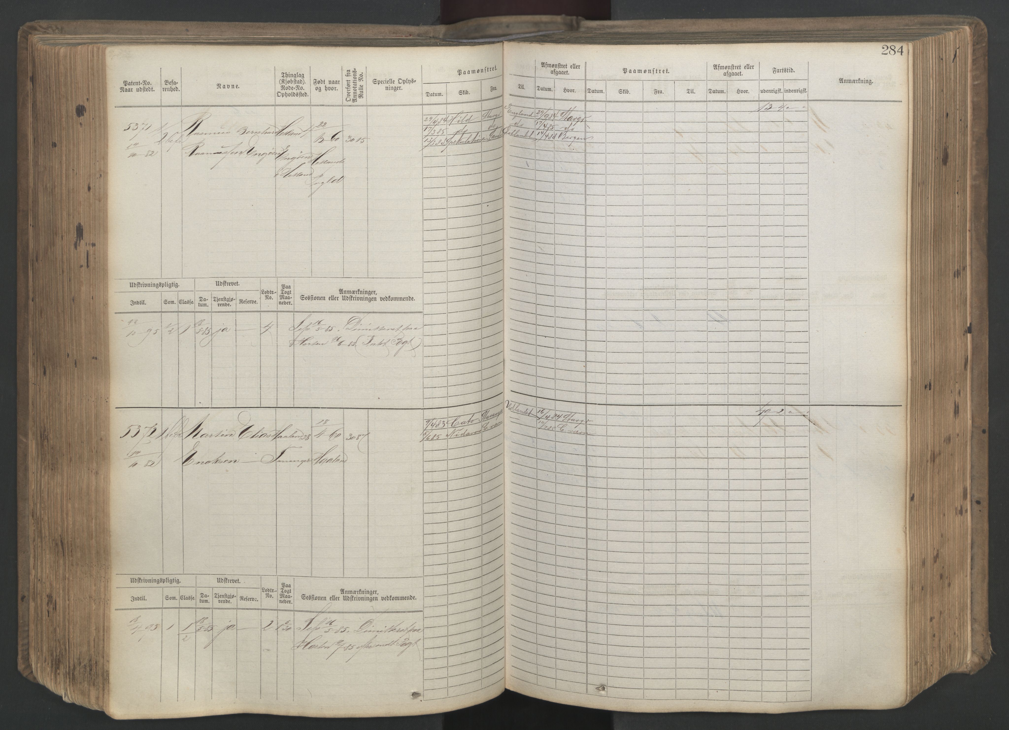 Stavanger sjømannskontor, AV/SAST-A-102006/F/Fb/Fbb/L0020: Sjøfartshovedrulle patnentnr. 4803-6004 (dublett), 1879, p. 289