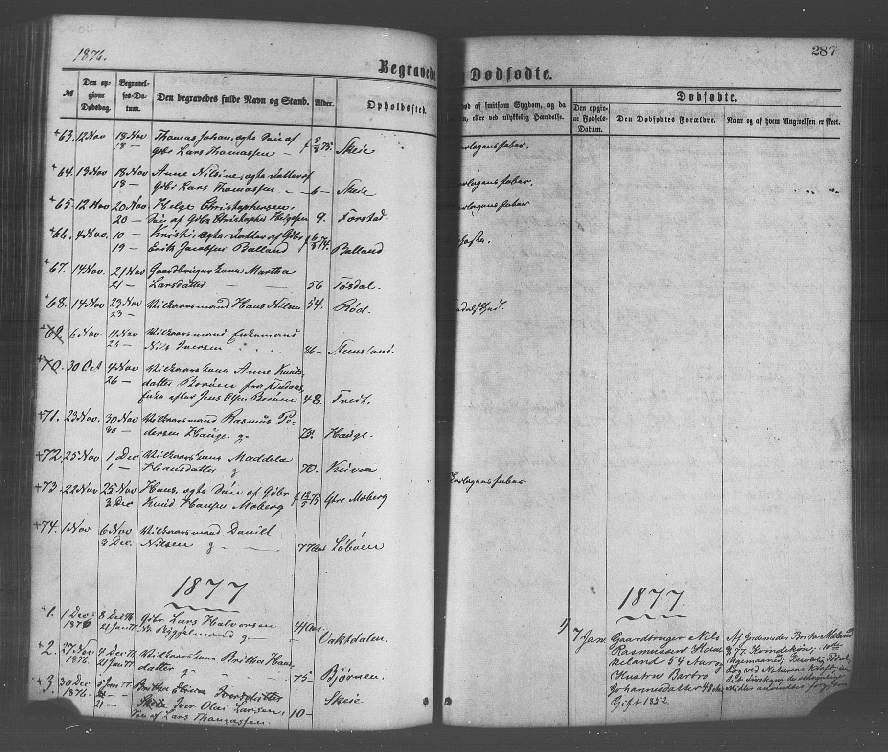 Os sokneprestembete, AV/SAB-A-99929: Parish register (official) no. A 18, 1874-1884, p. 287