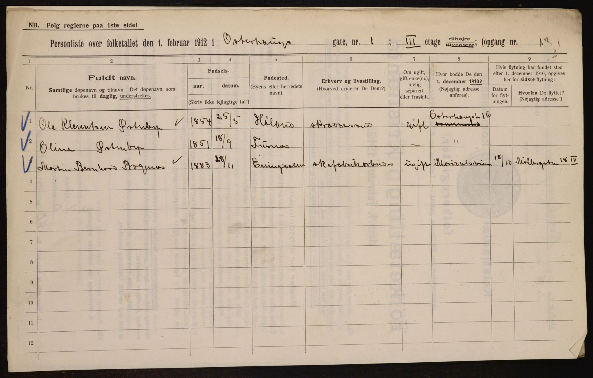 OBA, Municipal Census 1912 for Kristiania, 1912, p. 77974