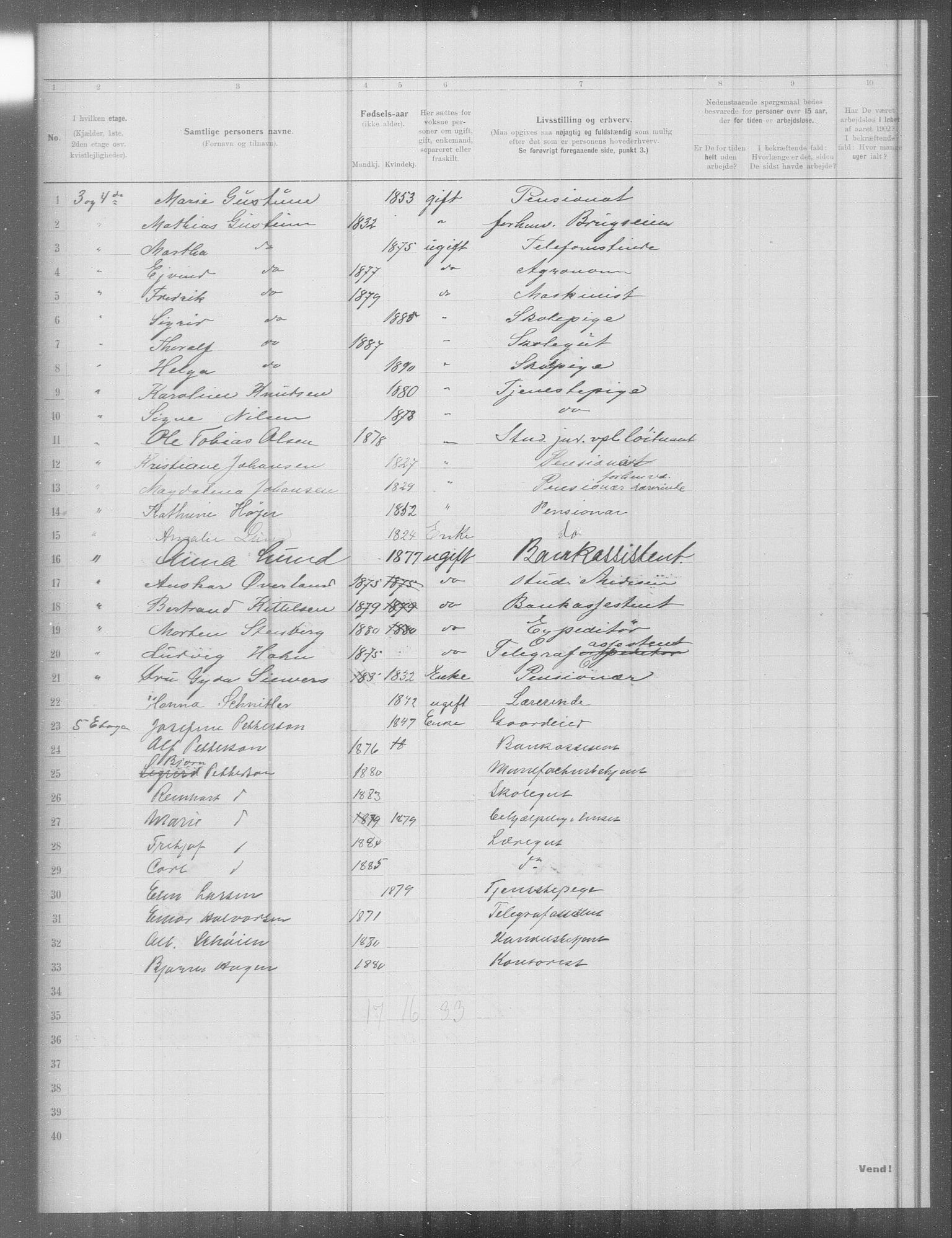 OBA, Municipal Census 1902 for Kristiania, 1902, p. 7701