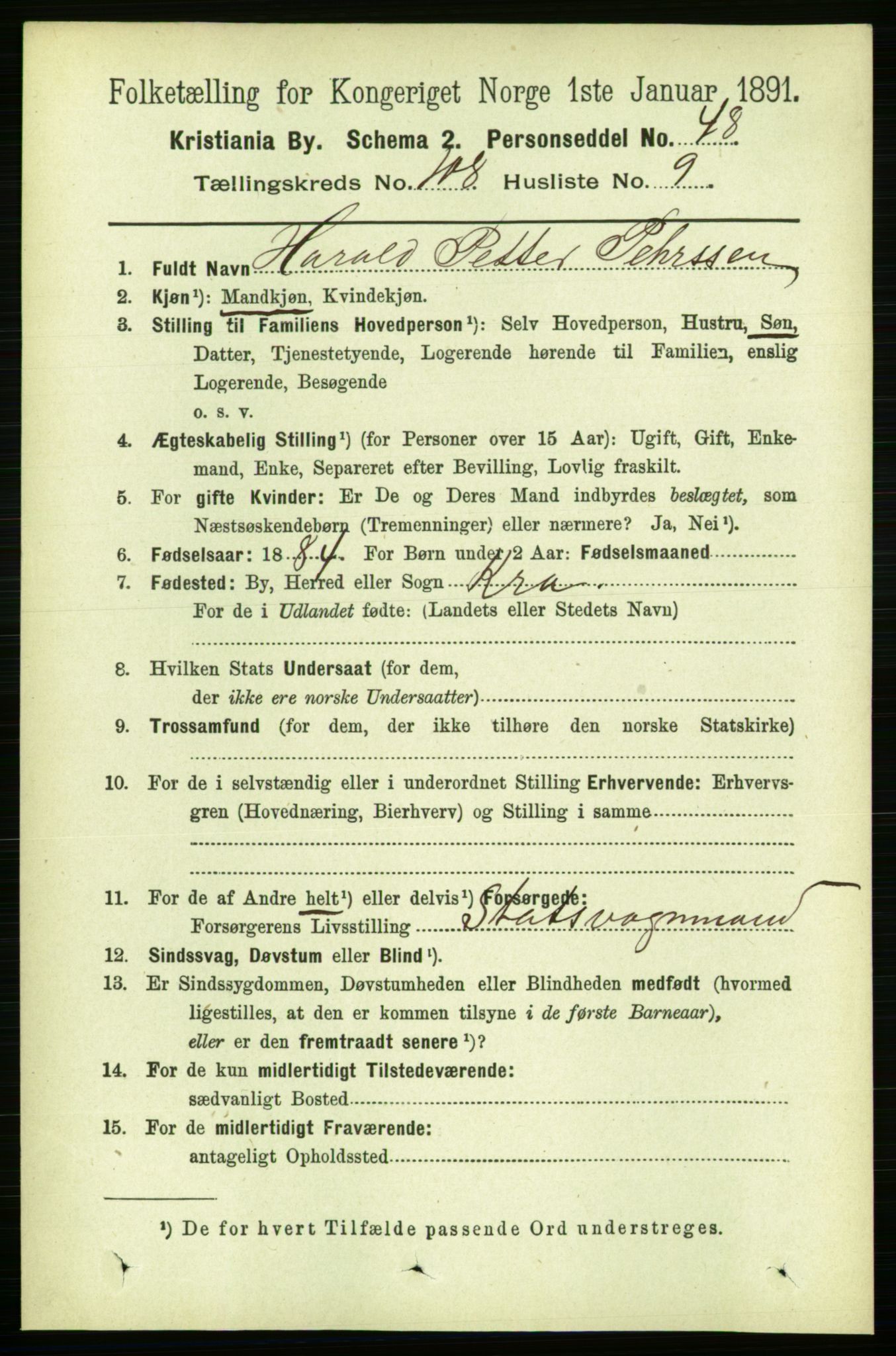 RA, 1891 census for 0301 Kristiania, 1891, p. 55781