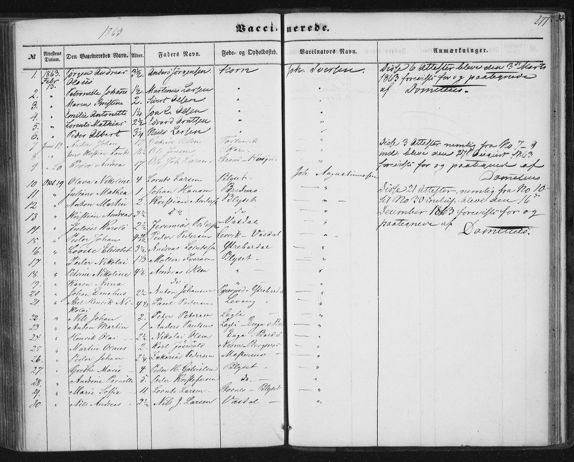 Ministerialprotokoller, klokkerbøker og fødselsregistre - Nordland, AV/SAT-A-1459/838/L0550: Parish register (official) no. 838A08, 1855-1865, p. 277