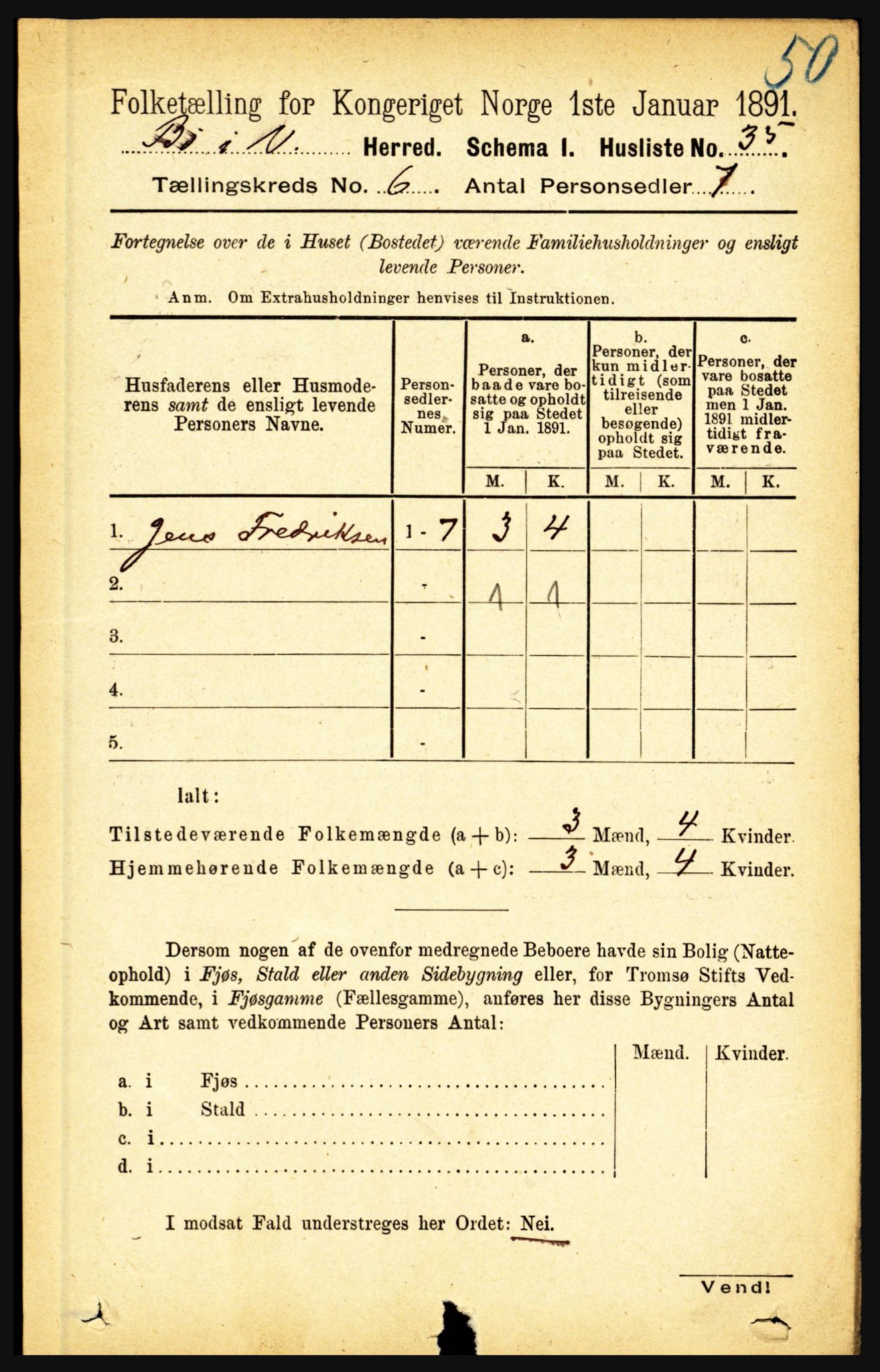 RA, 1891 census for 1867 Bø, 1891, p. 2149