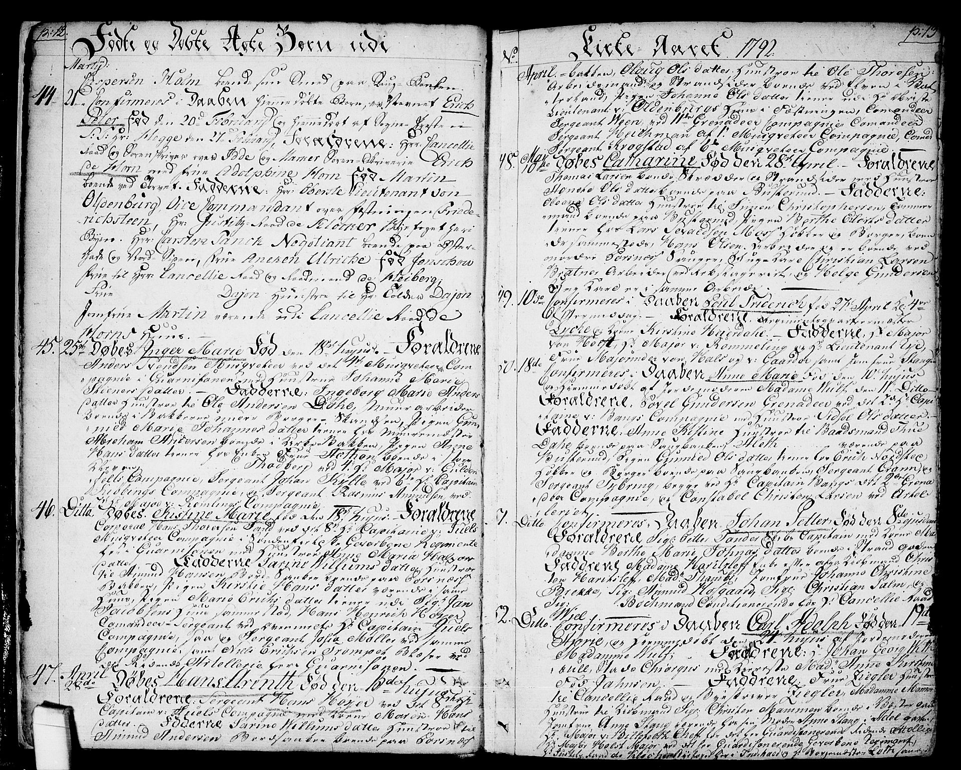 Halden prestekontor Kirkebøker, SAO/A-10909/F/Fa/L0002: Parish register (official) no. I 2, 1792-1812, p. 12-13