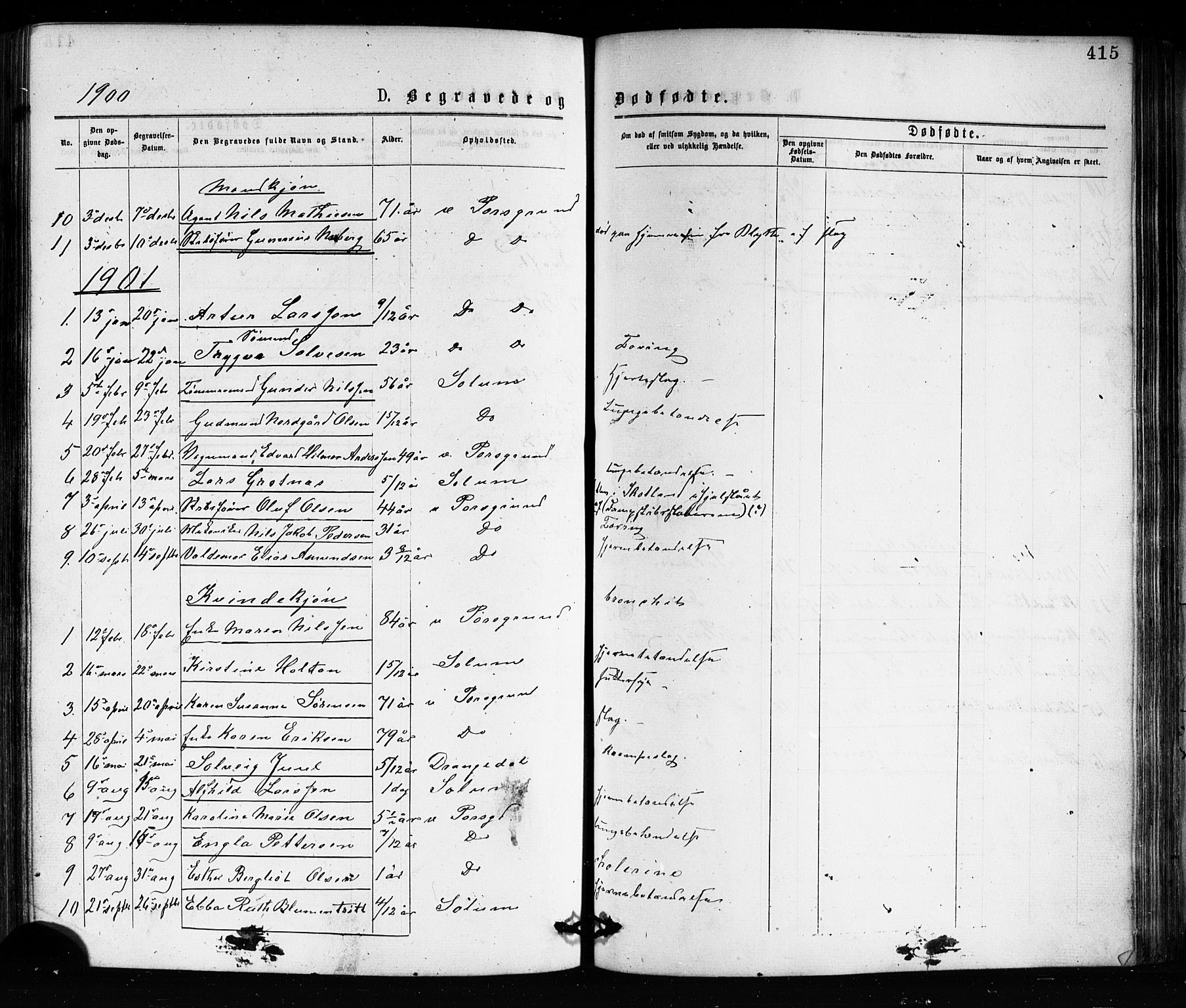 Porsgrunn kirkebøker , SAKO/A-104/G/Ga/L0003: Parish register (copy) no. I 3, 1877-1915, p. 415