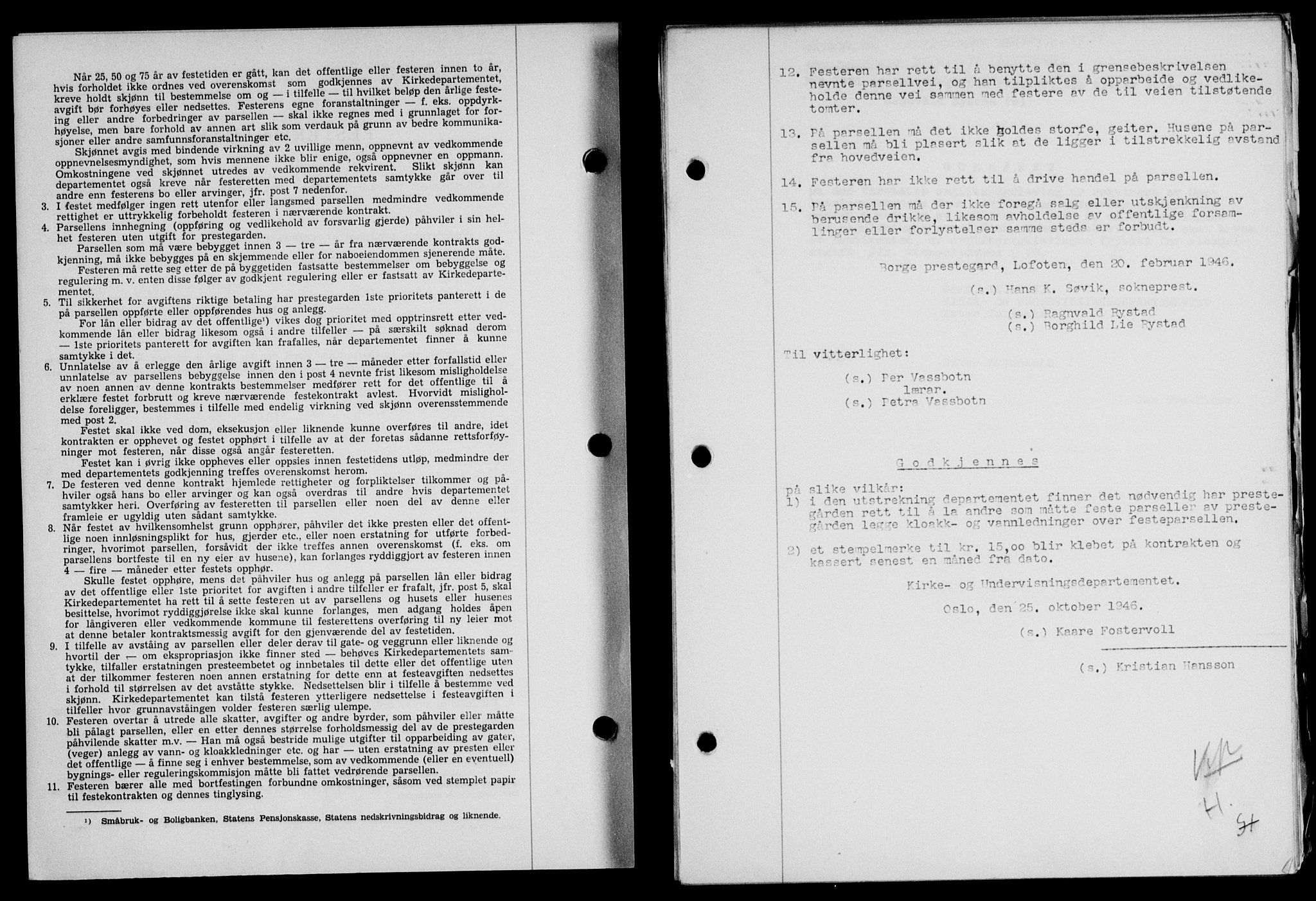 Lofoten sorenskriveri, SAT/A-0017/1/2/2C/L0015a: Mortgage book no. 15a, 1946-1947, Diary no: : 1921/1946